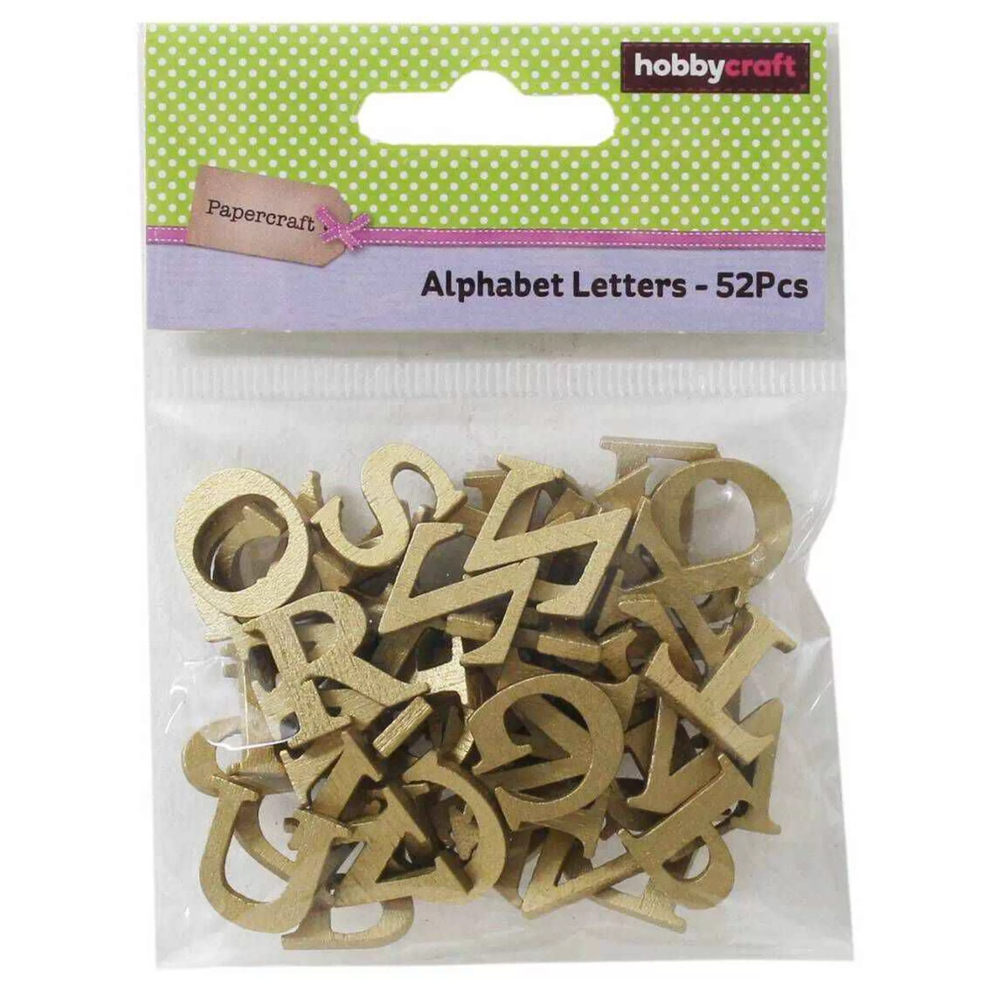 Gold 3D Wooden Letters 52 Pieces-Hobbycraft Outlet