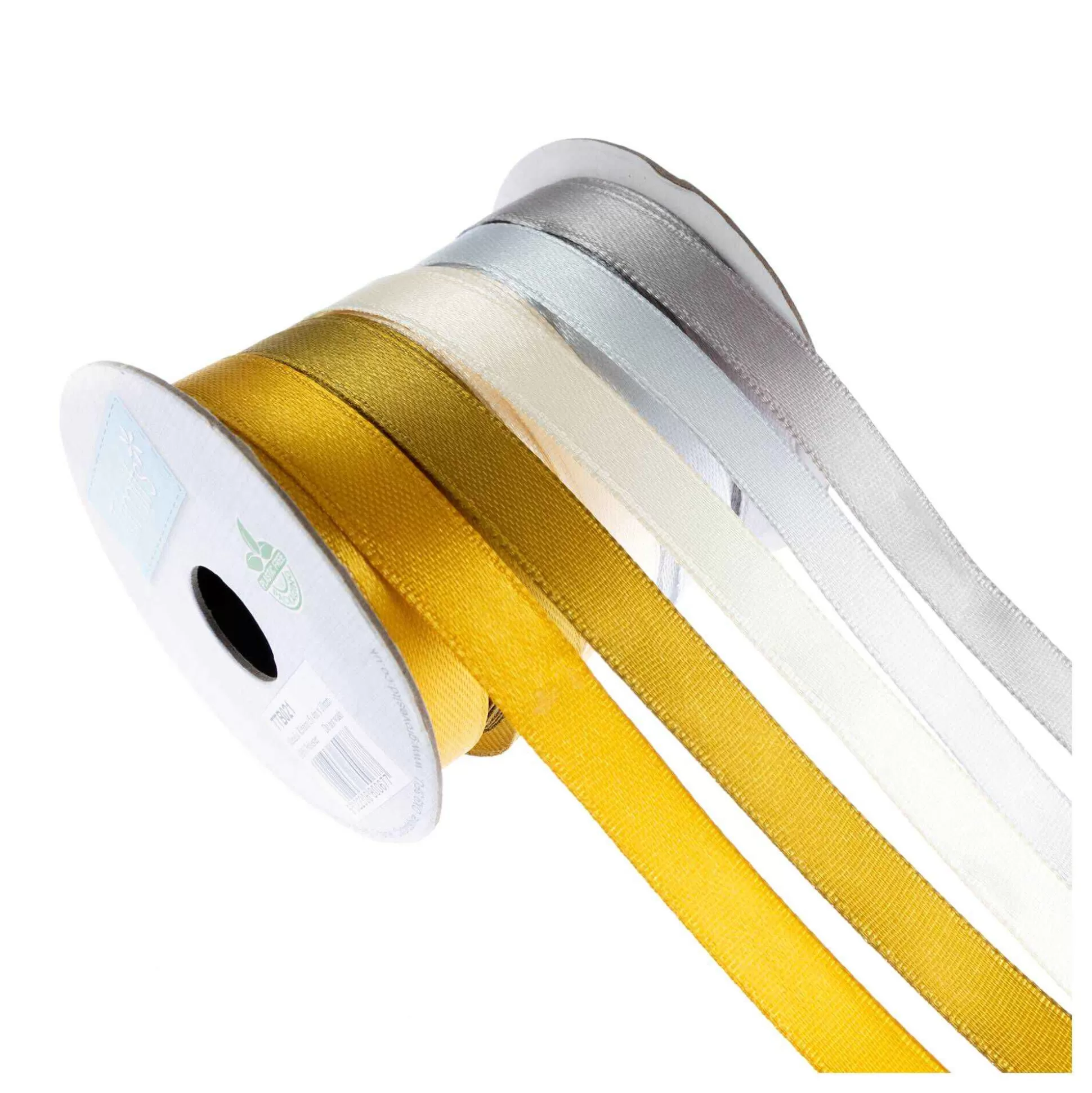 Gold And Silver Satin Ribbons 5 Pack-Hobbycraft New