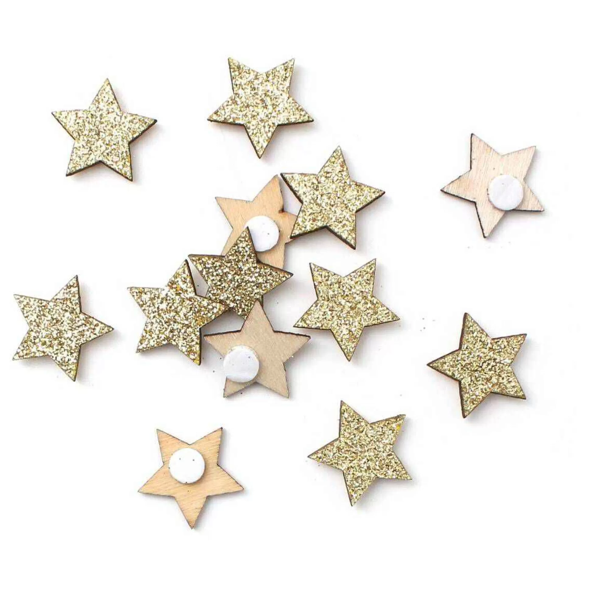 Gold Glitter Wooden Stars 30 Pack-Hobbycraft Flash Sale