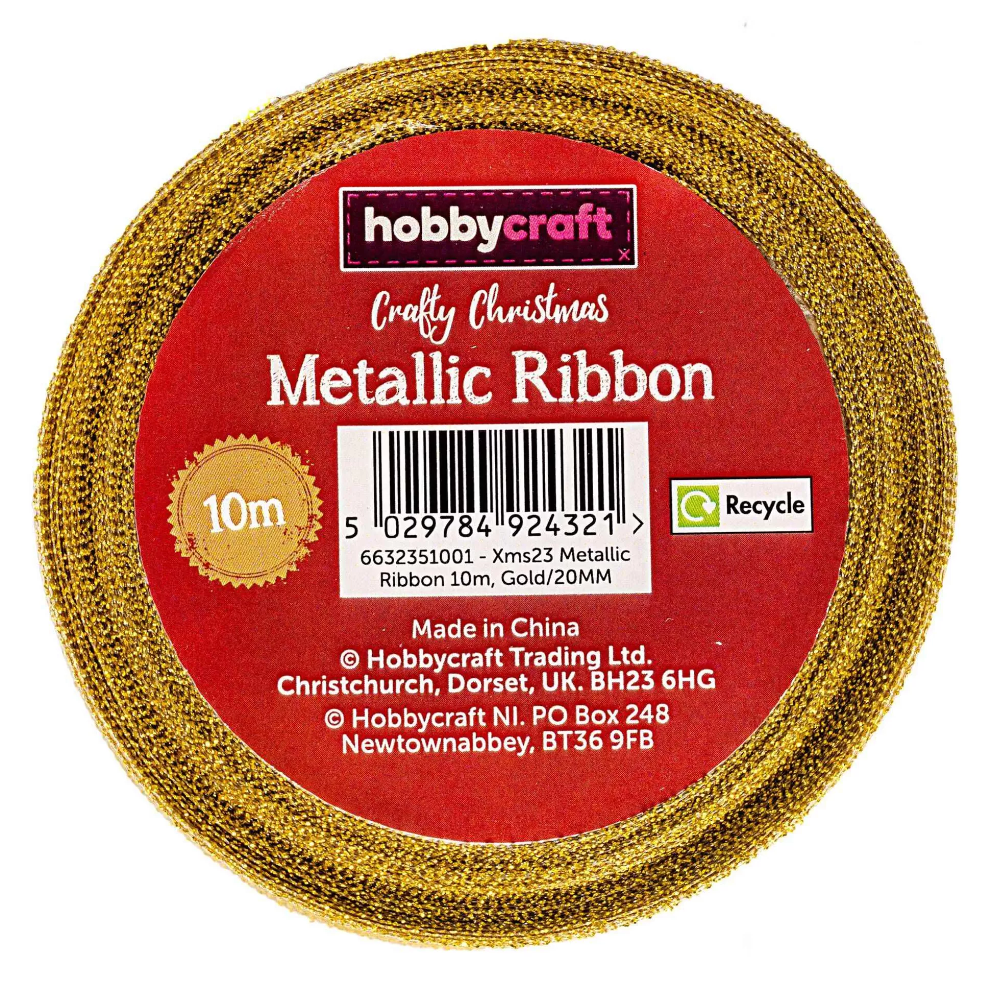 Gold Metallic Ribbon 20Mm X 10M-Hobbycraft Fashion