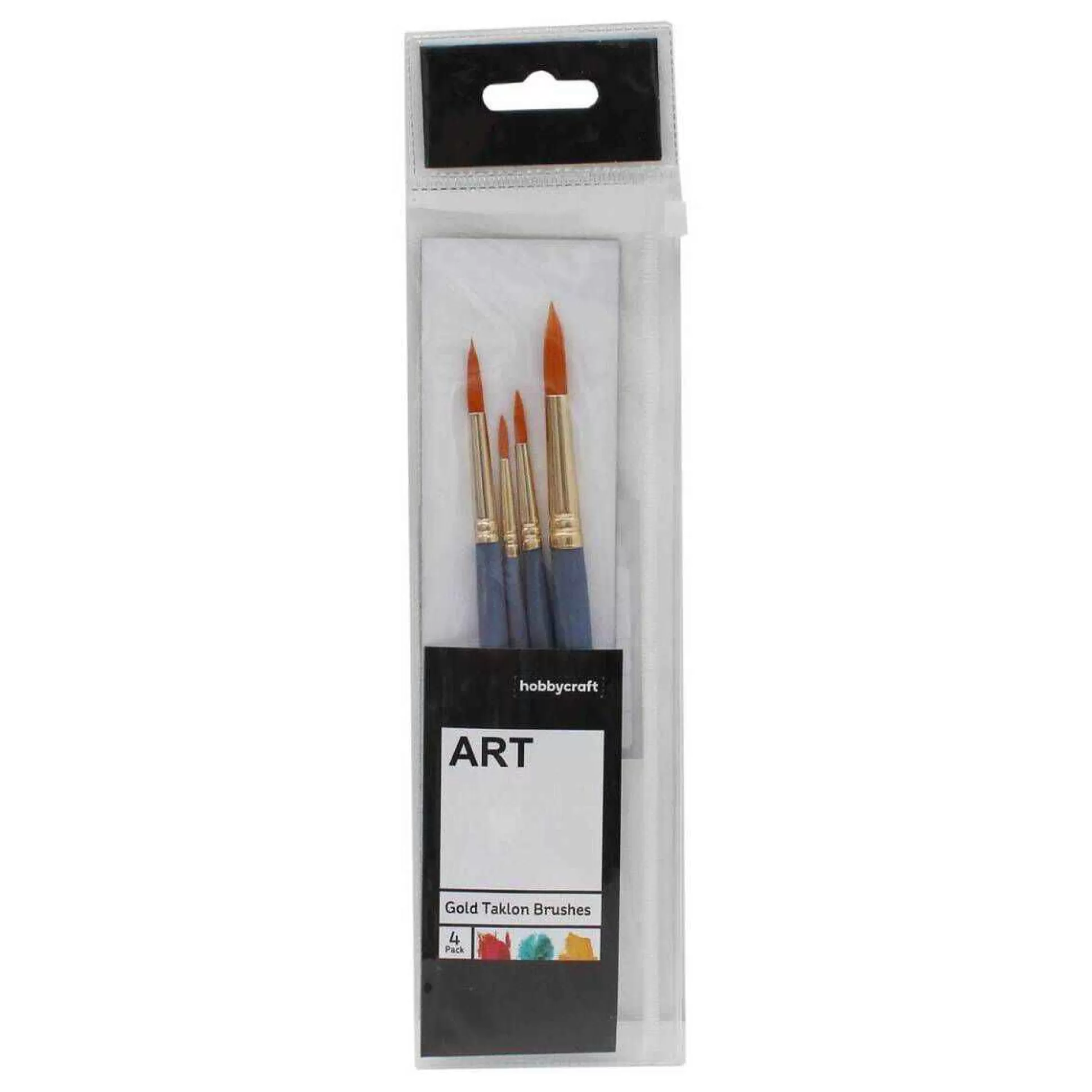 Gold Round Taklon Brushes 4 Pack-Hobbycraft Hot