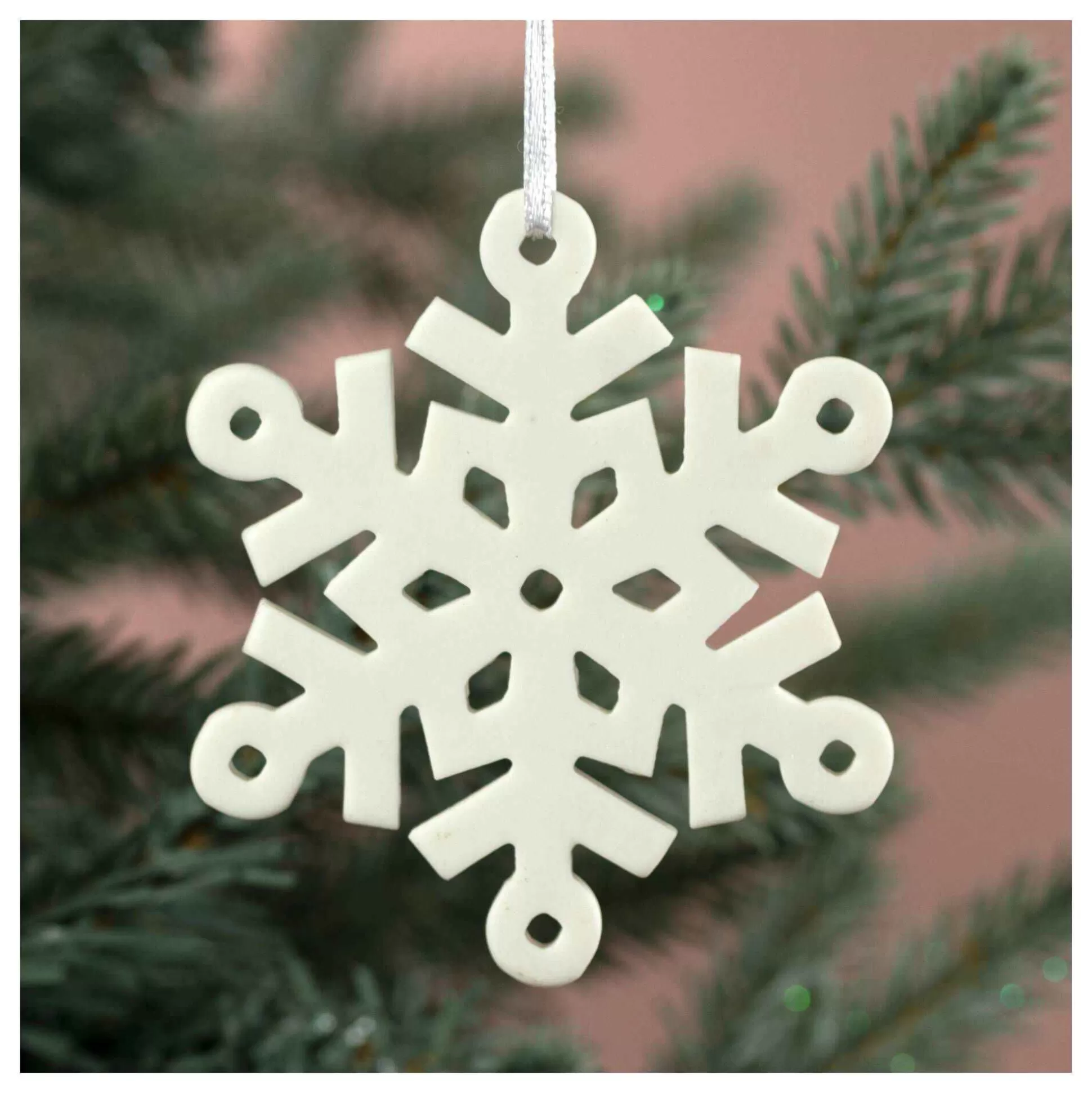 Hanging Ceramic Snowflake Decoration 9Cm-Hobbycraft Hot