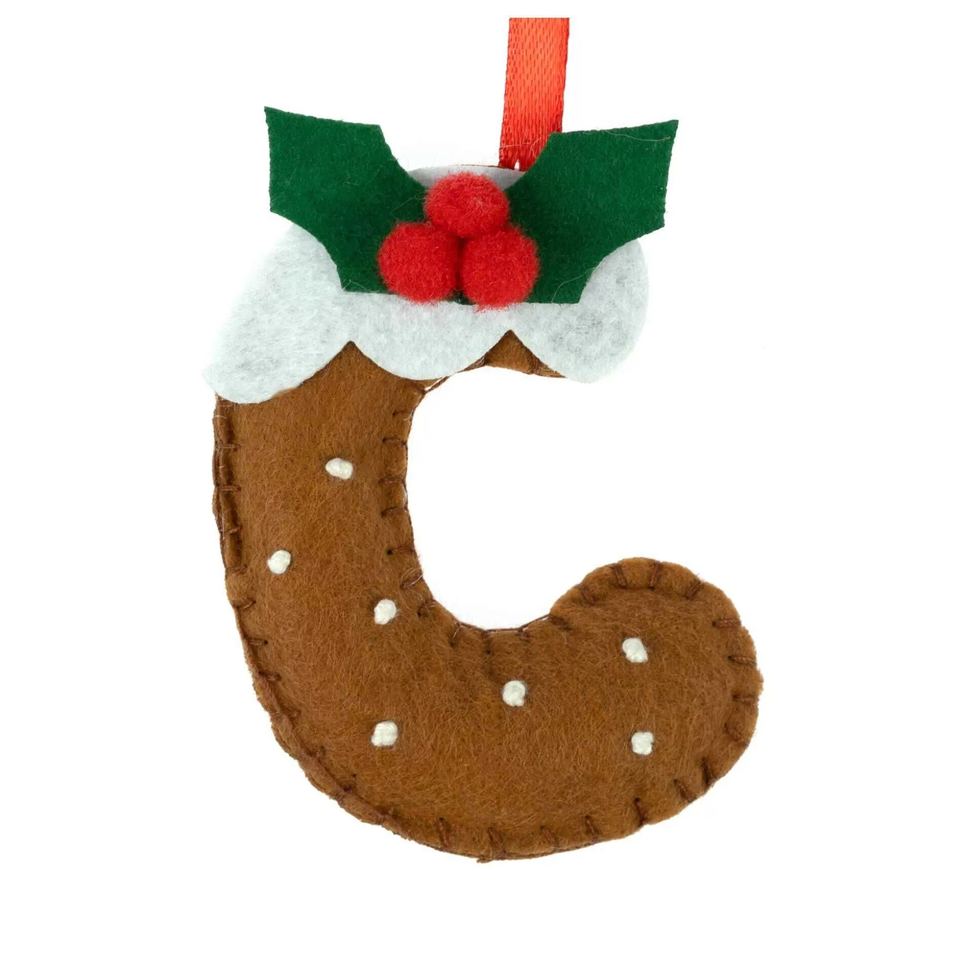 Hanging Christmas Pudding Felt Letter C-Hobbycraft Flash Sale