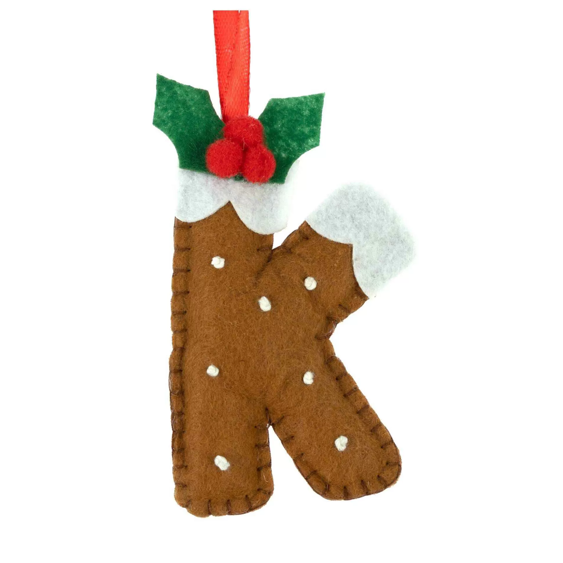 Hanging Christmas Pudding Felt Letter K-Hobbycraft Hot