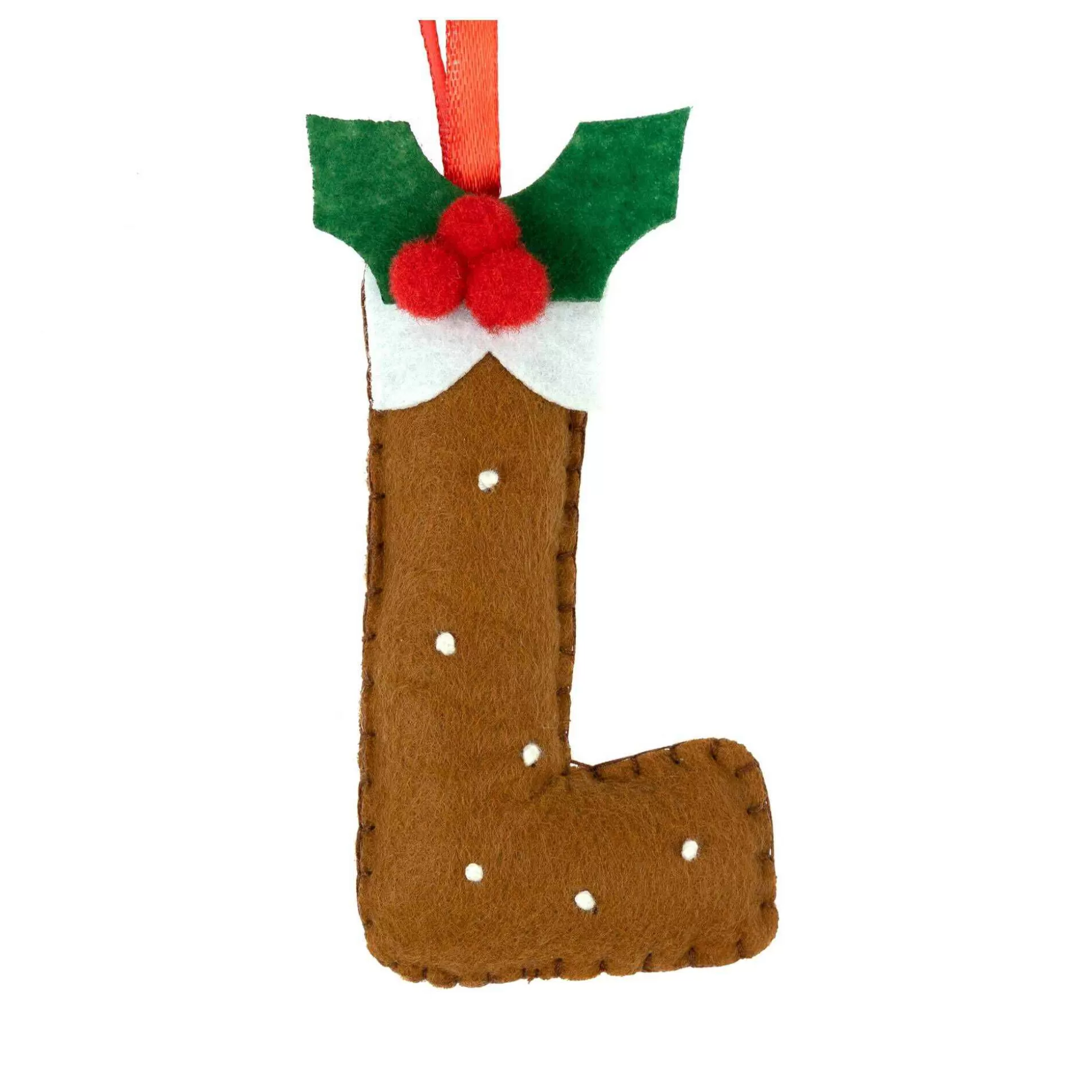 Hanging Christmas Pudding Felt Letter L-Hobbycraft Cheap