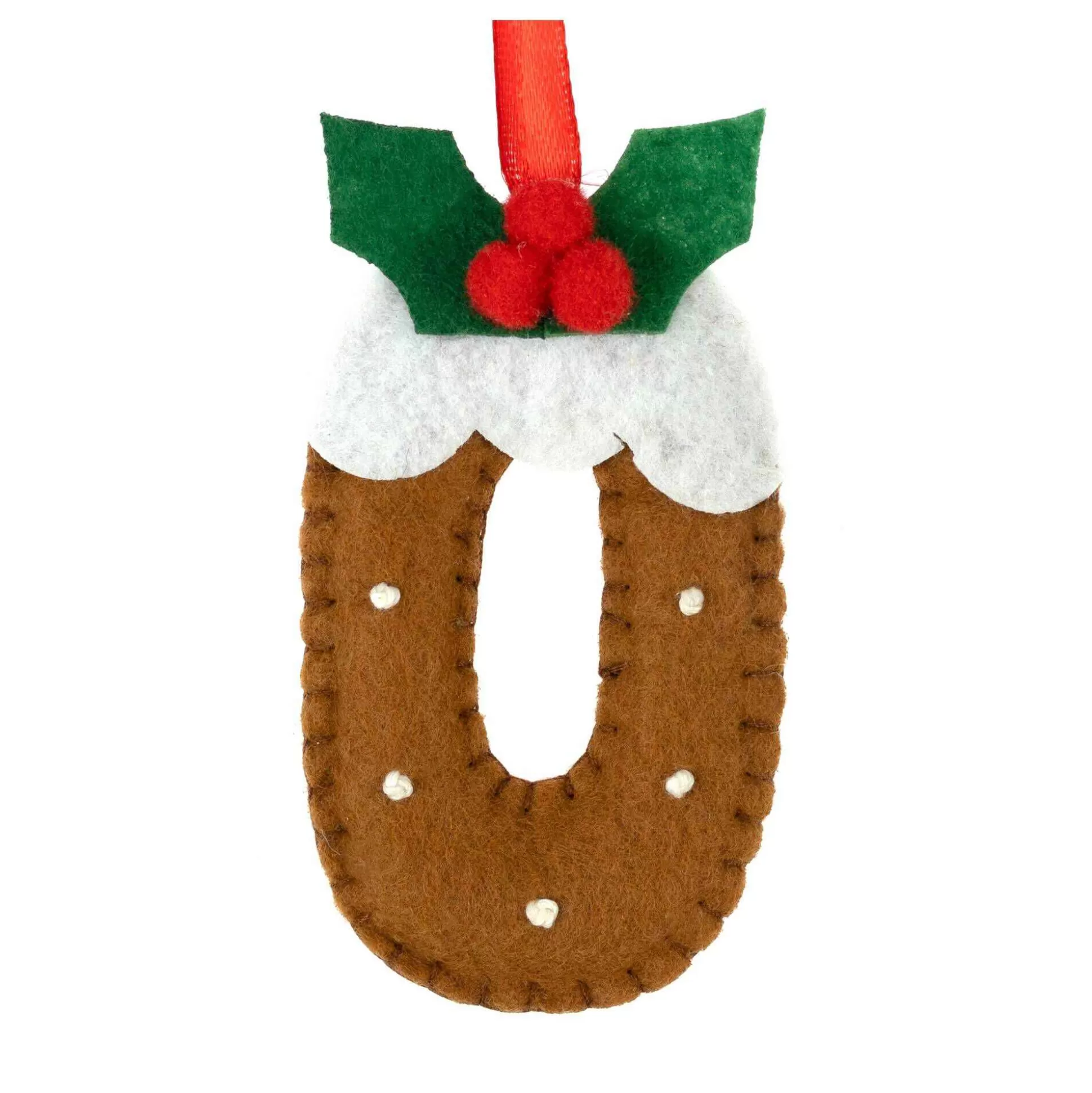 Hanging Christmas Pudding Felt Letter O-Hobbycraft Clearance