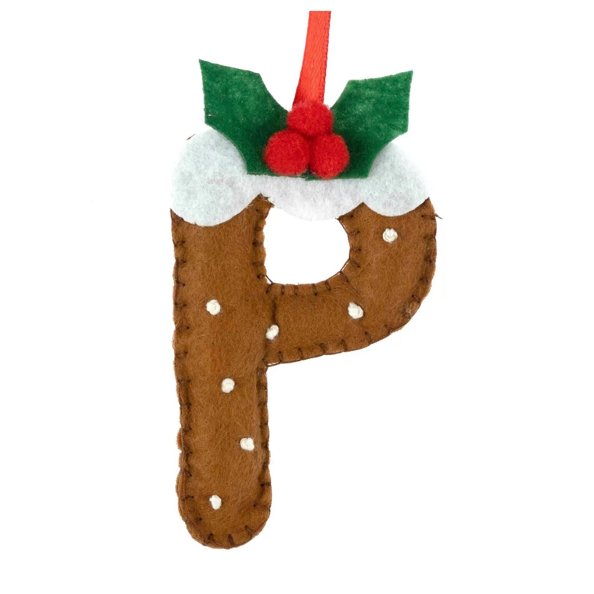 Hanging Christmas Pudding Felt Letter P-Hobbycraft Clearance