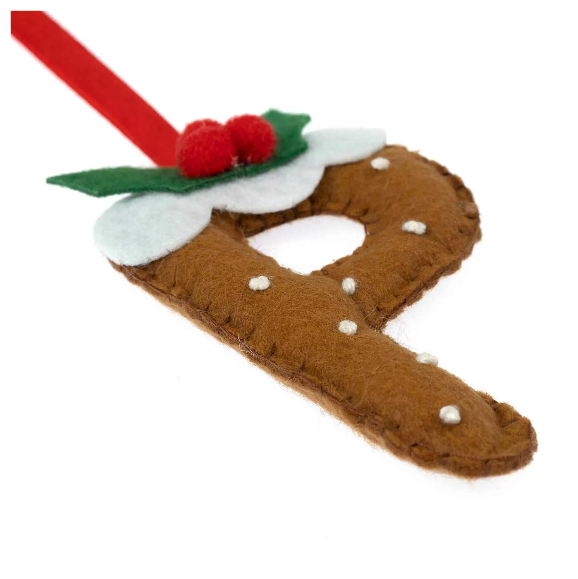 Hanging Christmas Pudding Felt Letter P-Hobbycraft Clearance