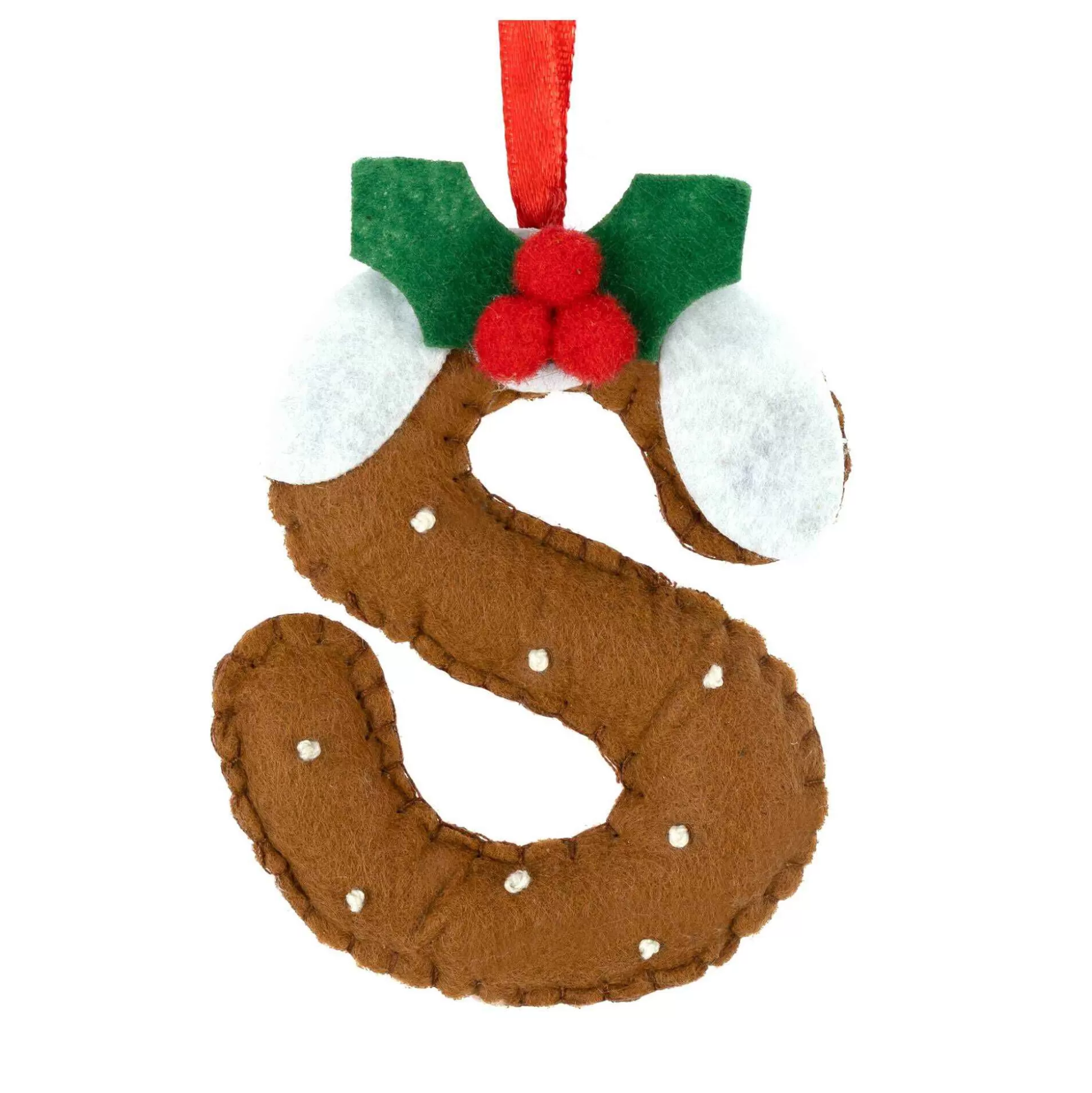 Hanging Christmas Pudding Felt Letter S-Hobbycraft Clearance