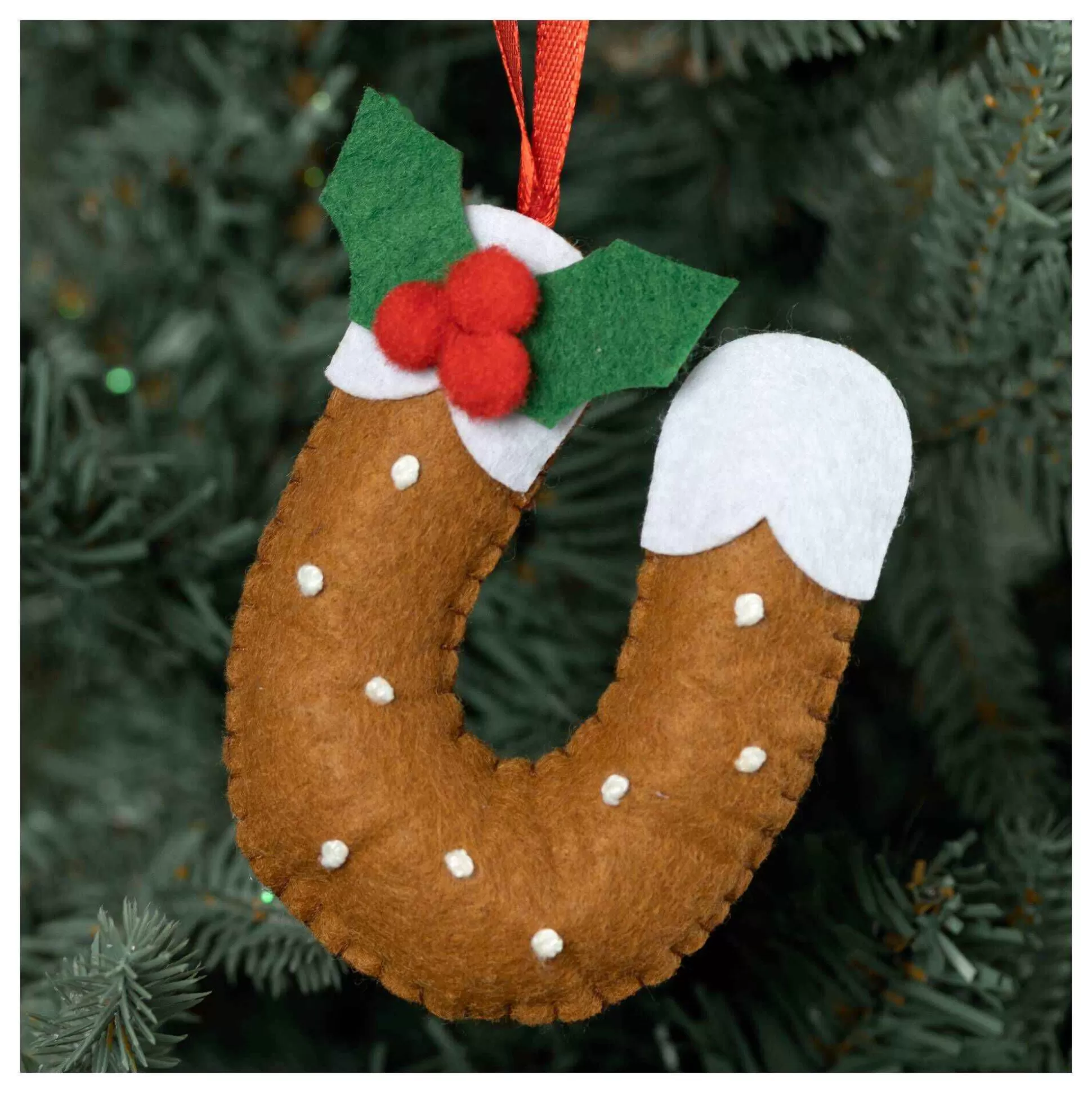 Hanging Christmas Pudding Felt Letter U-Hobbycraft Sale