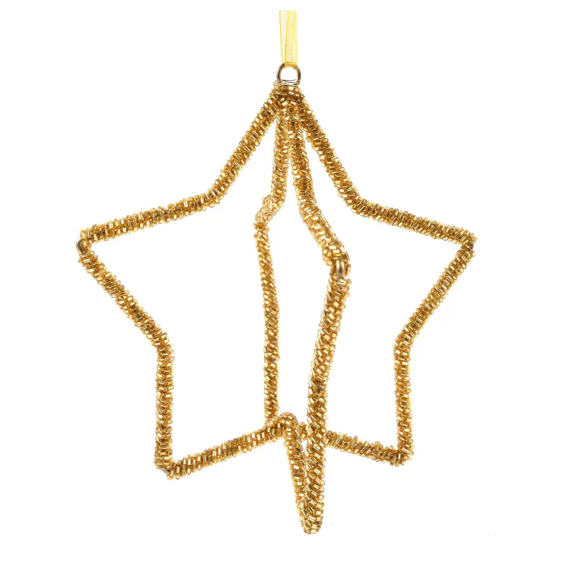 Hanging Gold Beaded Star Decoration 15Cm-Hobbycraft Flash Sale