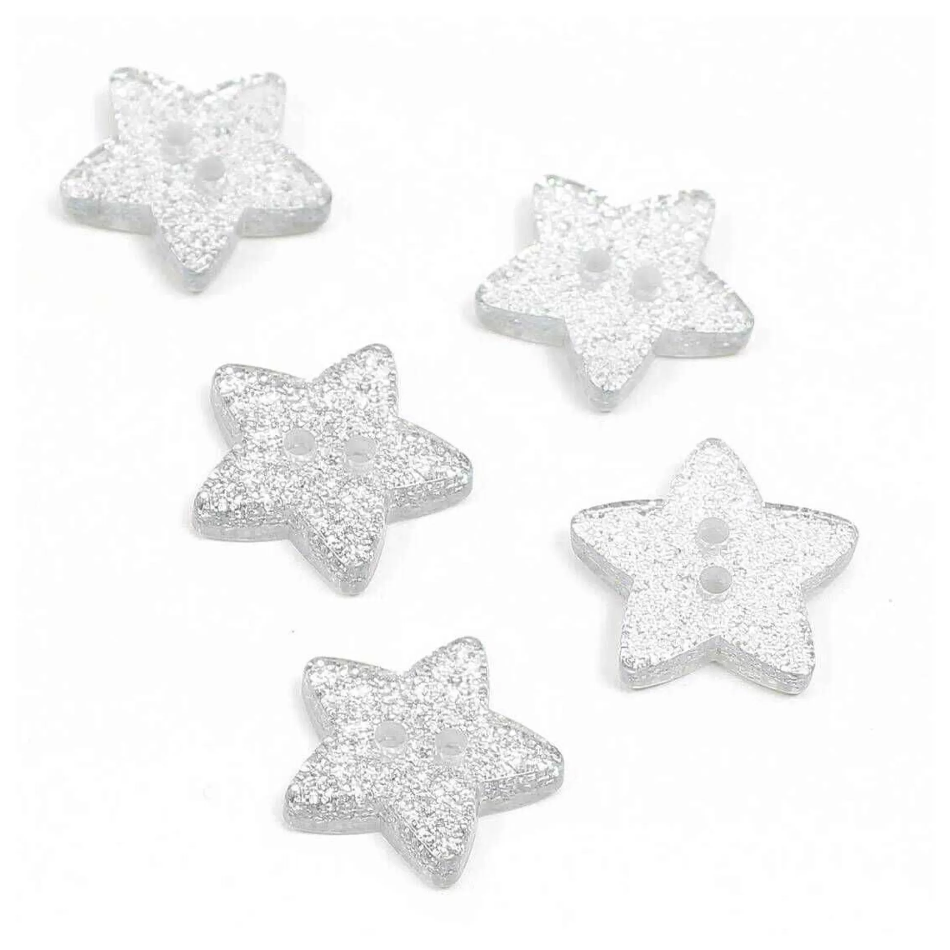 Hemline White Novelty Star Button 5 Pack-Hobbycraft Hot