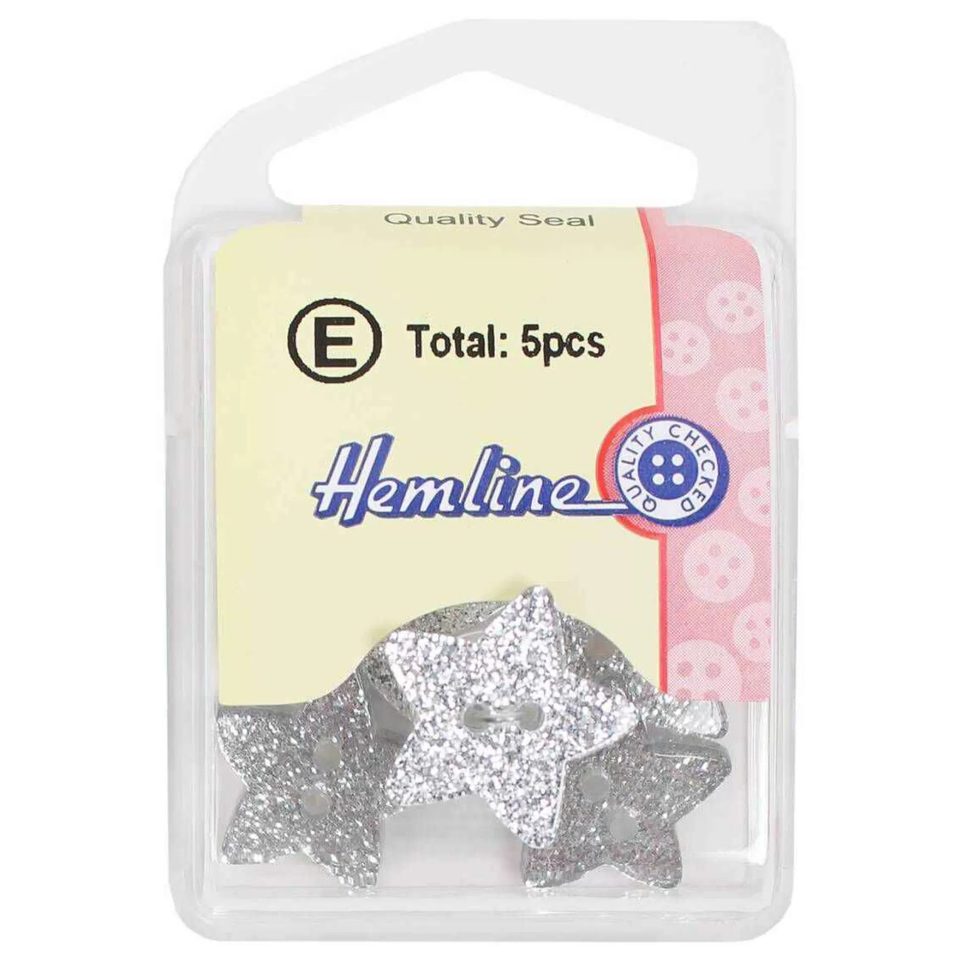 Hemline White Novelty Star Button 5 Pack-Hobbycraft Hot