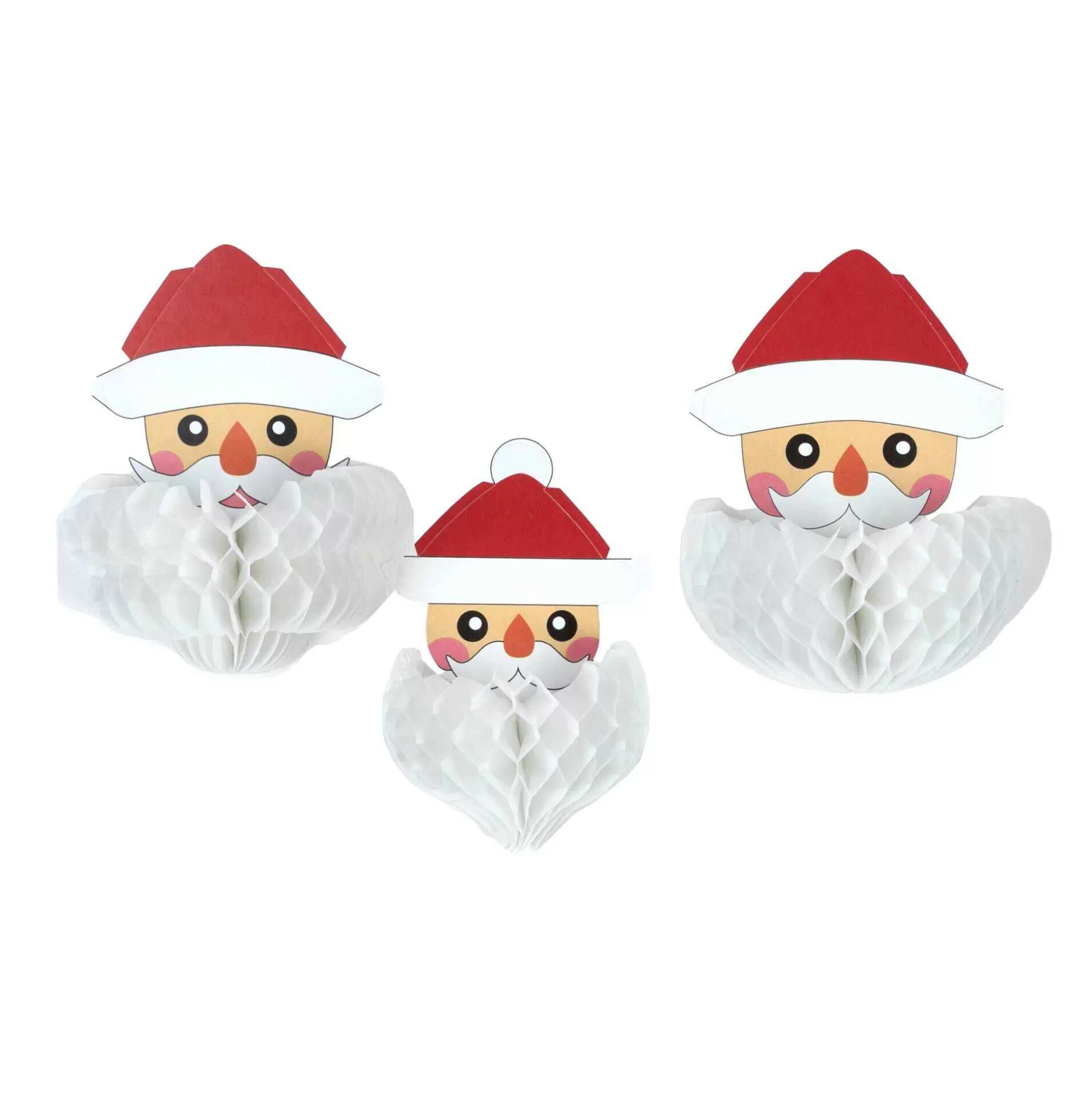 Honeycomb Santa Stickers 3 Pack-Hobbycraft Sale