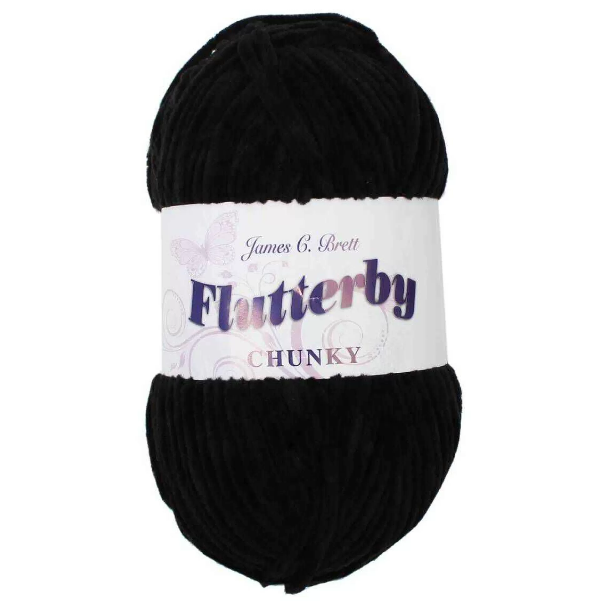 James C Brett Black Flutterby Chunky Yarn 100G-Hobbycraft Outlet