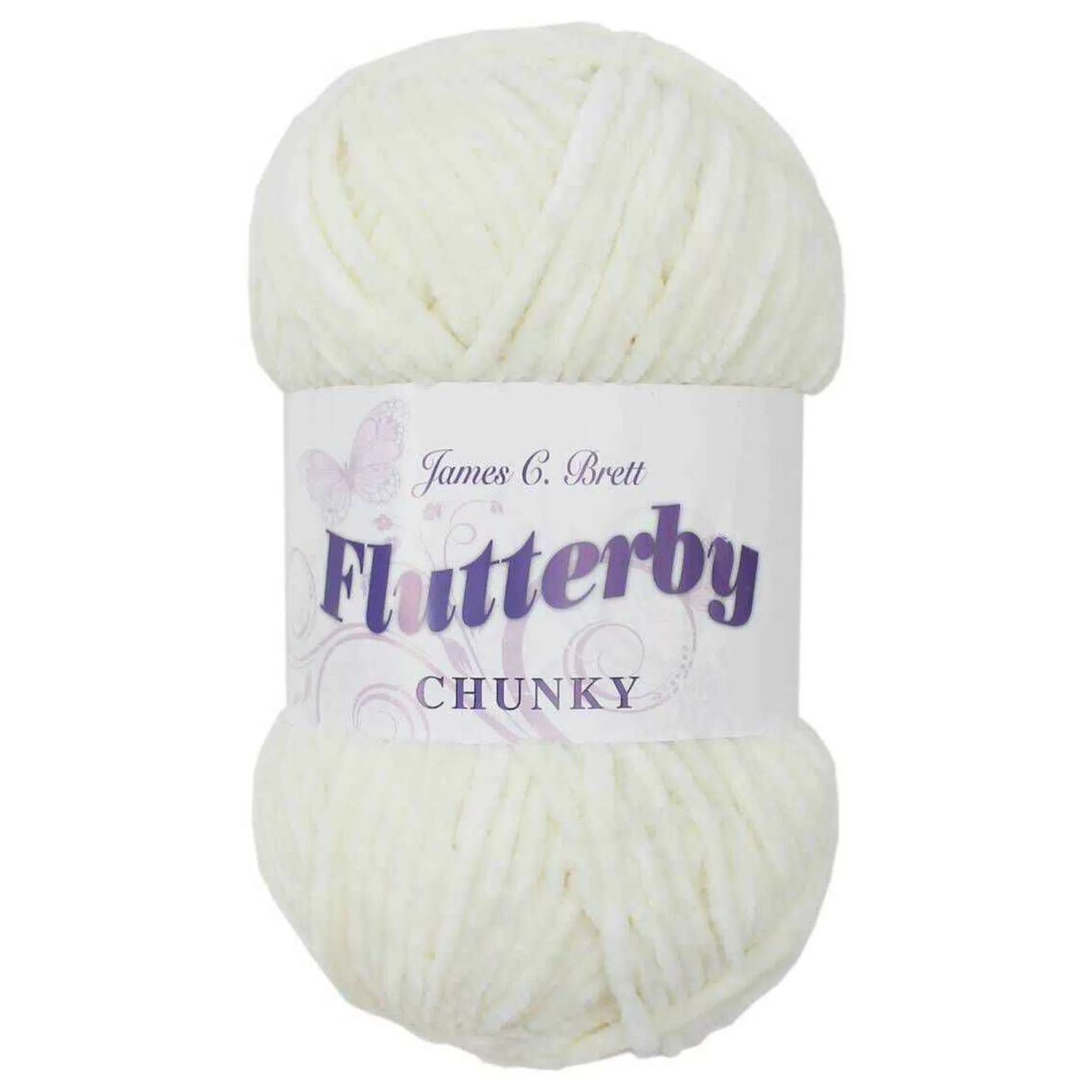 James C Brett Cream Flutterby Chunky Yarn 100 G-Hobbycraft Sale