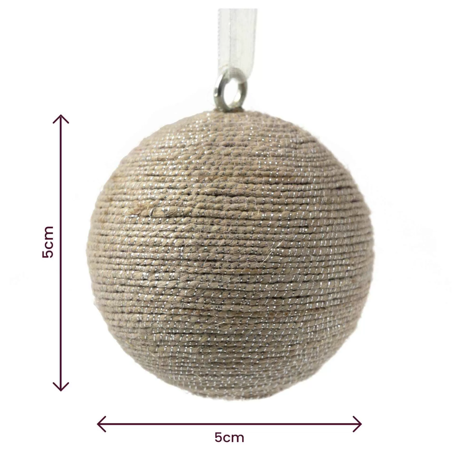 Jute Ball Decoration 5Cm-Hobbycraft Shop