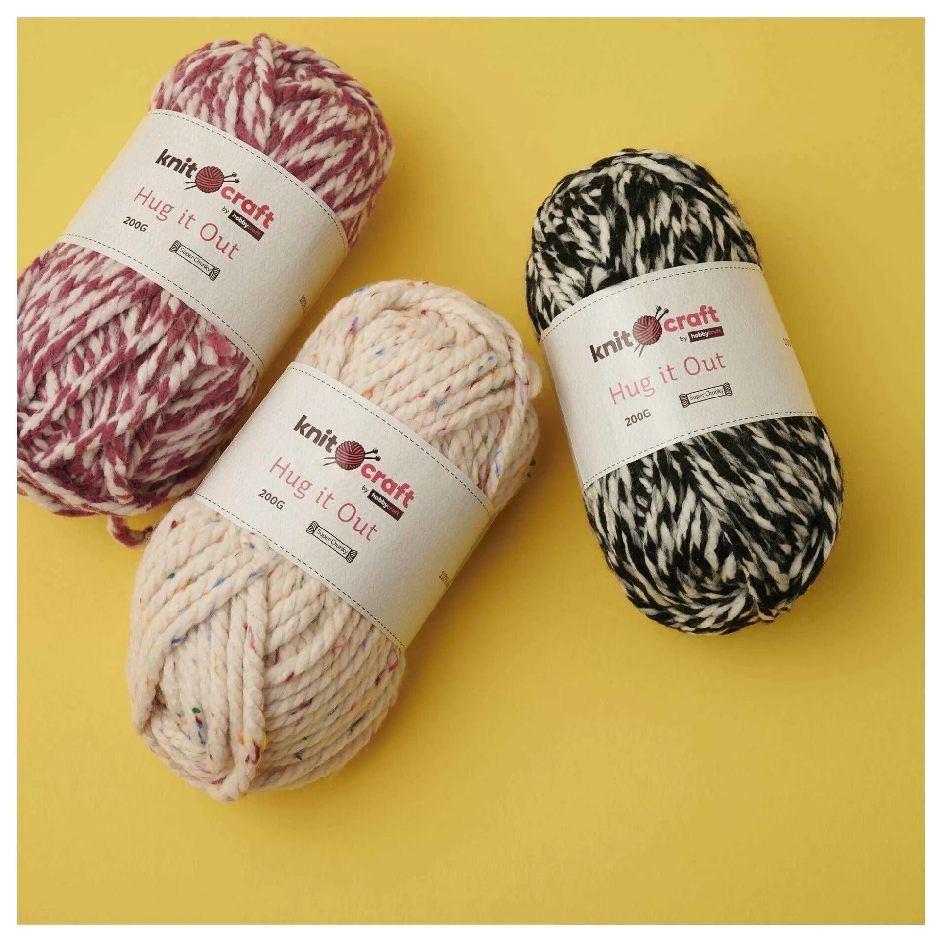 Knitcraft Cream Fleck Hug It Out Yarn 200G-Hobbycraft Fashion