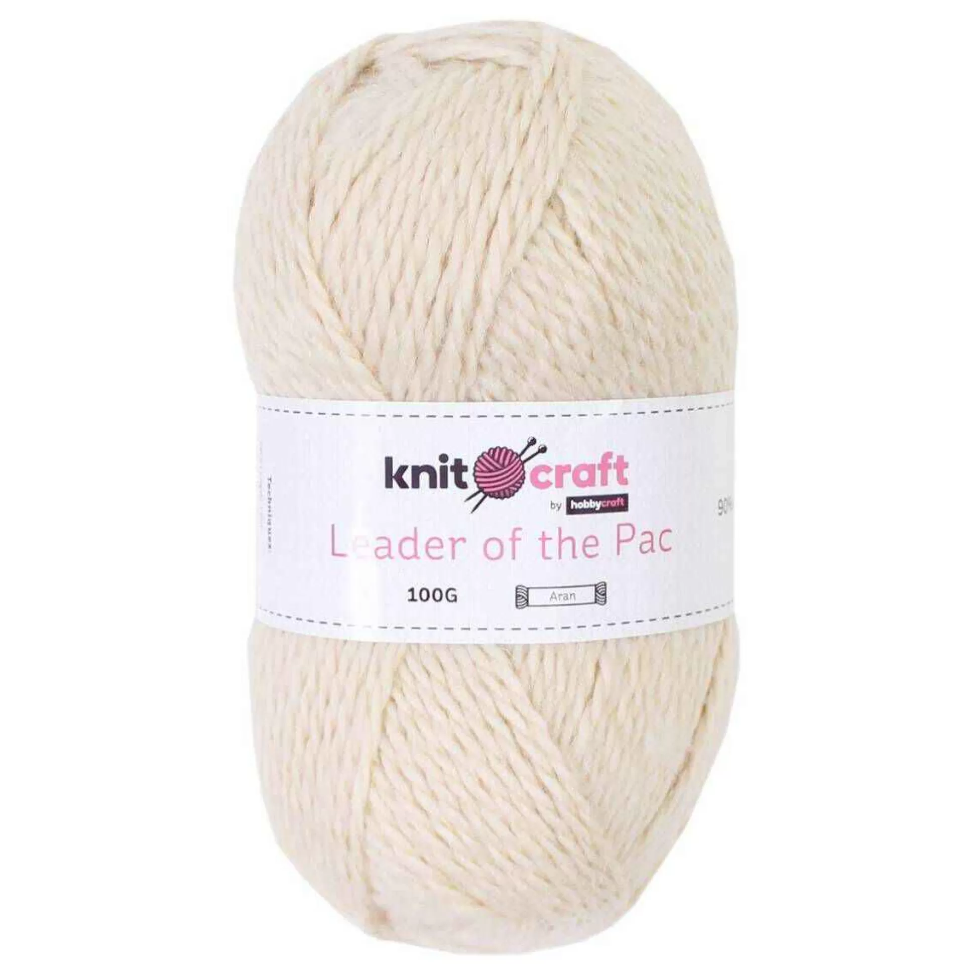 Knitcraft Cream Leader Of The Pac Aran Yarn 100G-Hobbycraft Sale