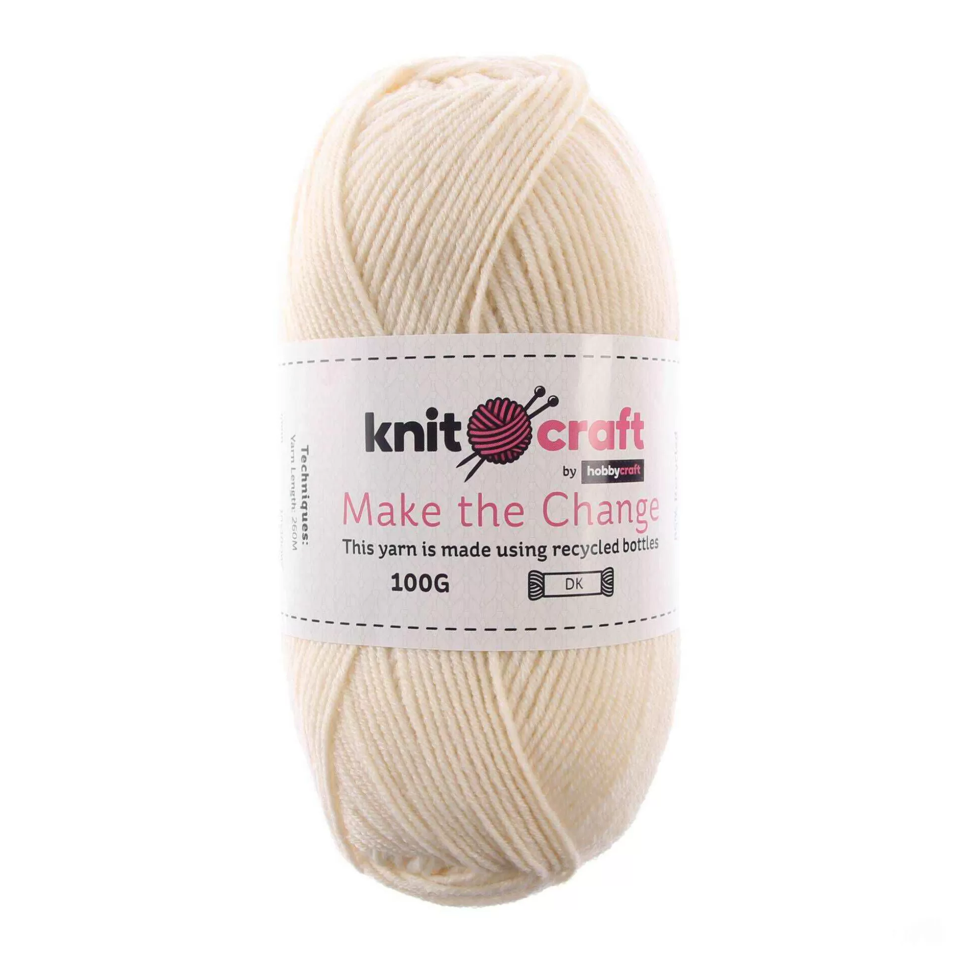 Knitcraft Cream Make The Change Dk Yarn 100G-Hobbycraft Clearance