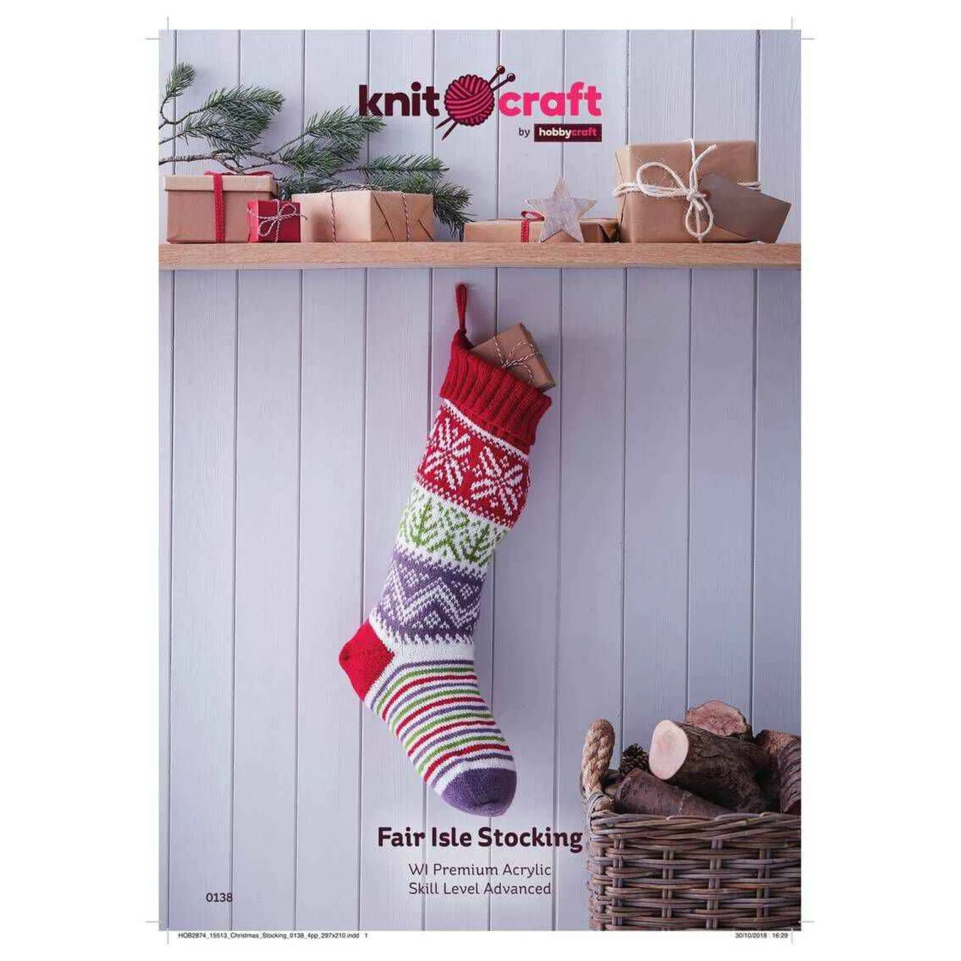 Knitcraft Fair Isle Stocking Digital Pattern 0138-Hobbycraft Best Sale