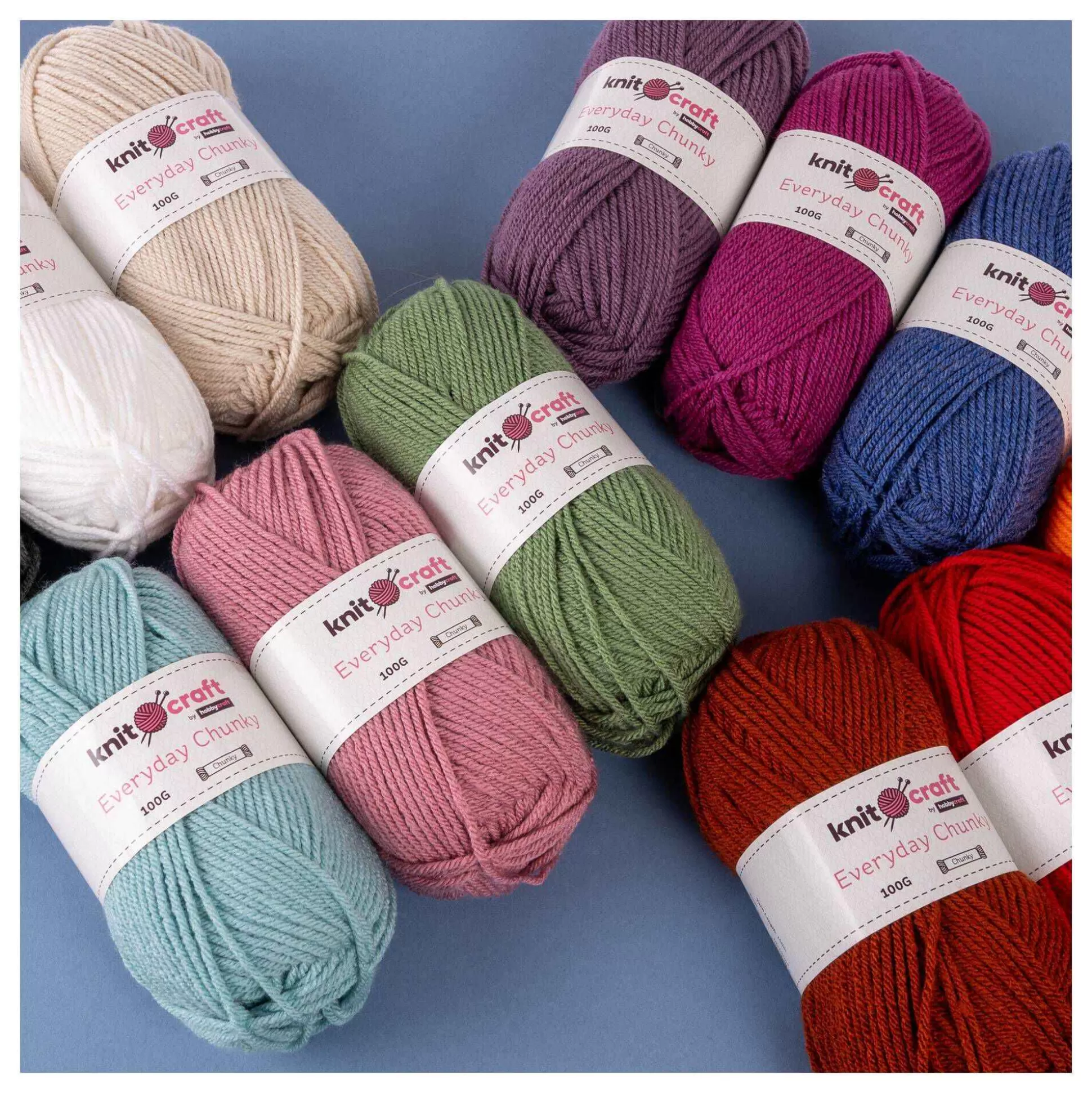 Knitcraft Green Everyday Chunky Yarn 100G-Hobbycraft Sale