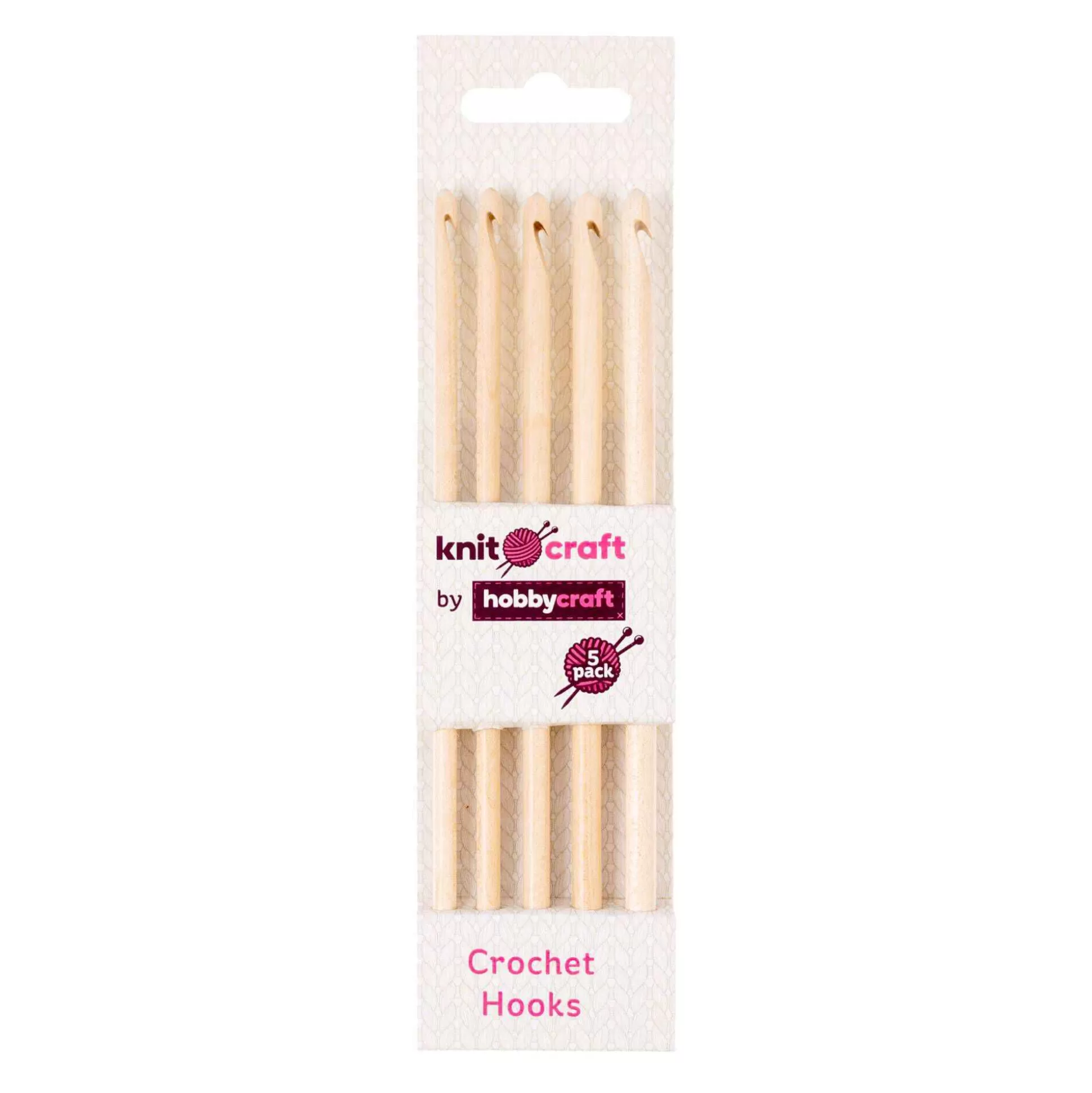 Knitcraft Maple Wood Crochet Hooks 5 Pack-Hobbycraft Clearance