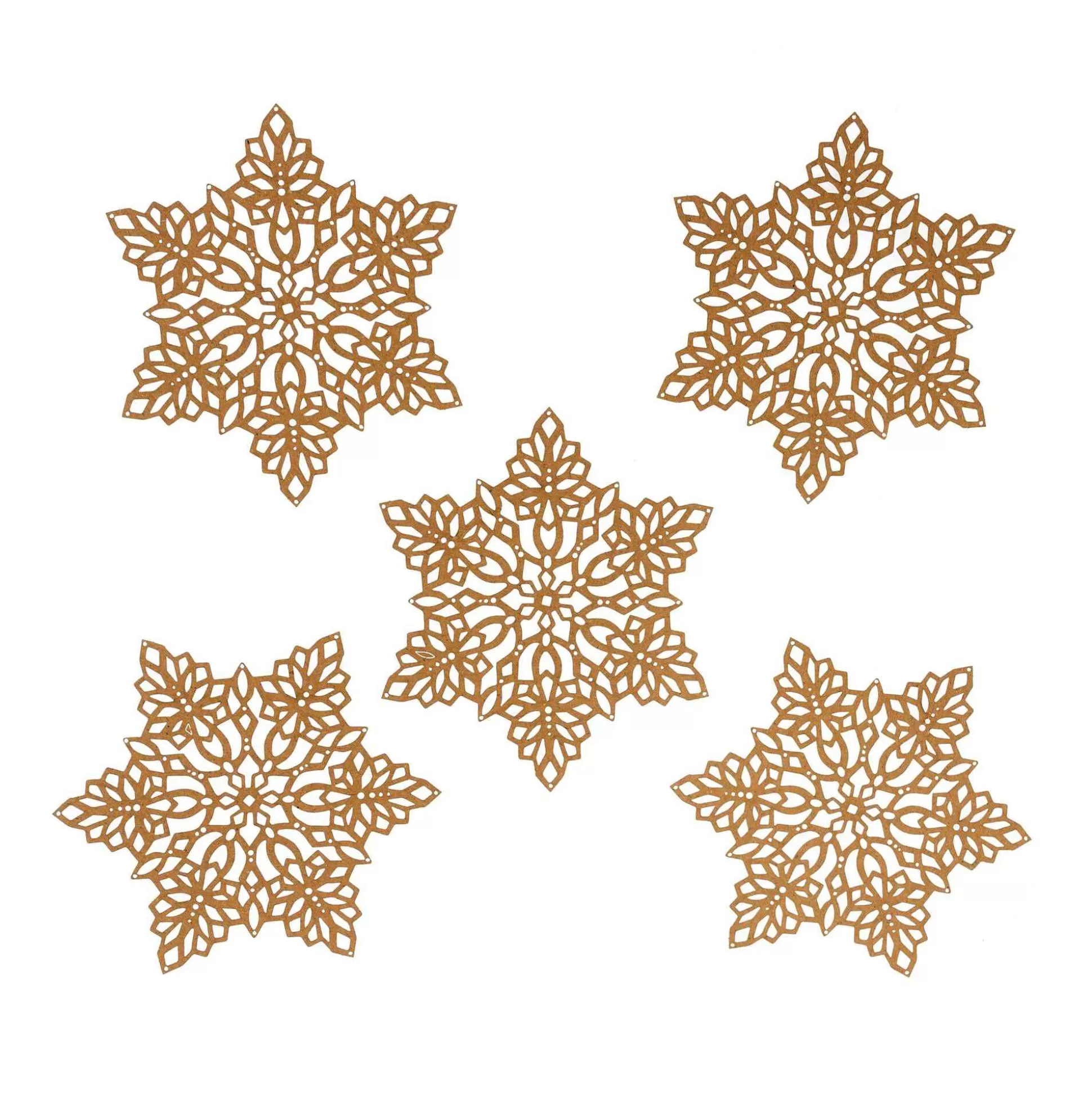 Kraft Laser-Cut Paper Snowflakes 5 Pack-Hobbycraft New