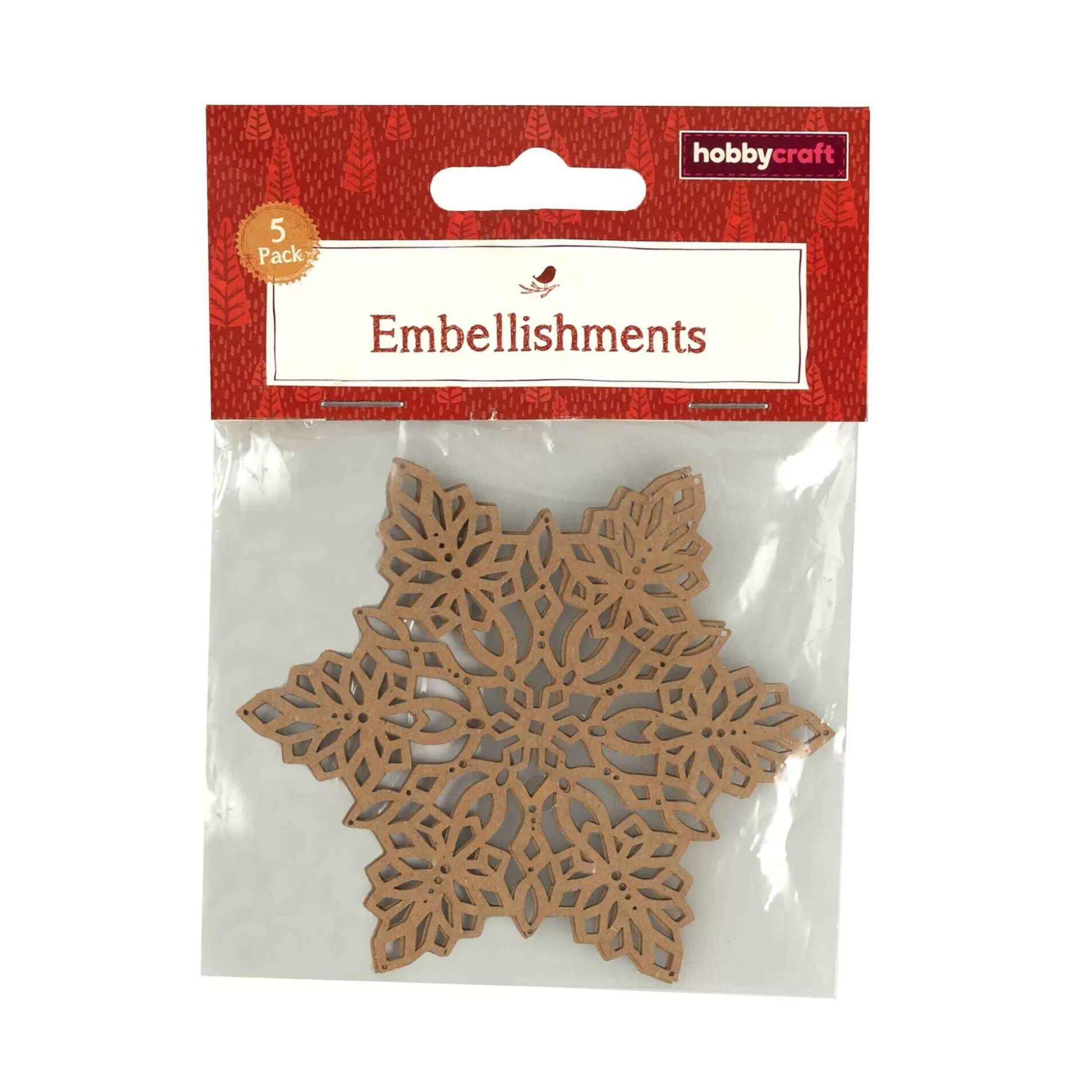 Kraft Laser-Cut Paper Snowflakes 5 Pack-Hobbycraft New