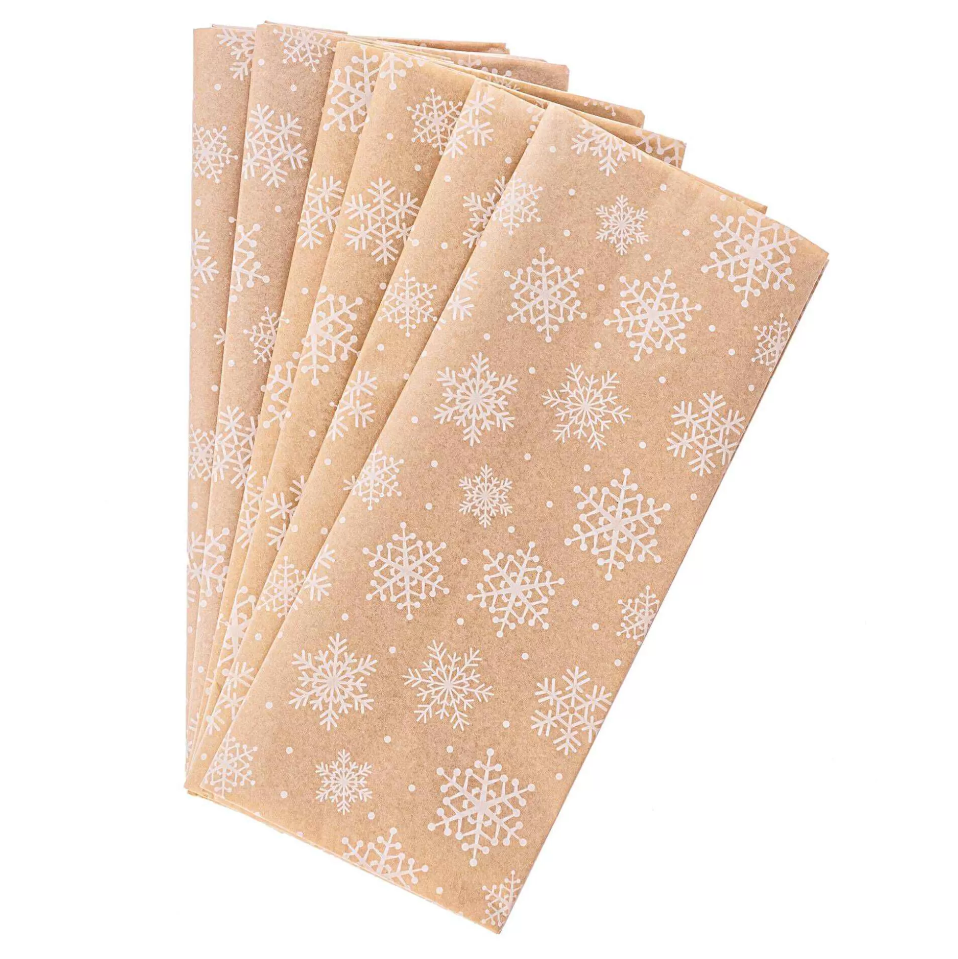 Kraft Snowflake Tissue Paper 50Cm X 75Cm 6 Pack-Hobbycraft New