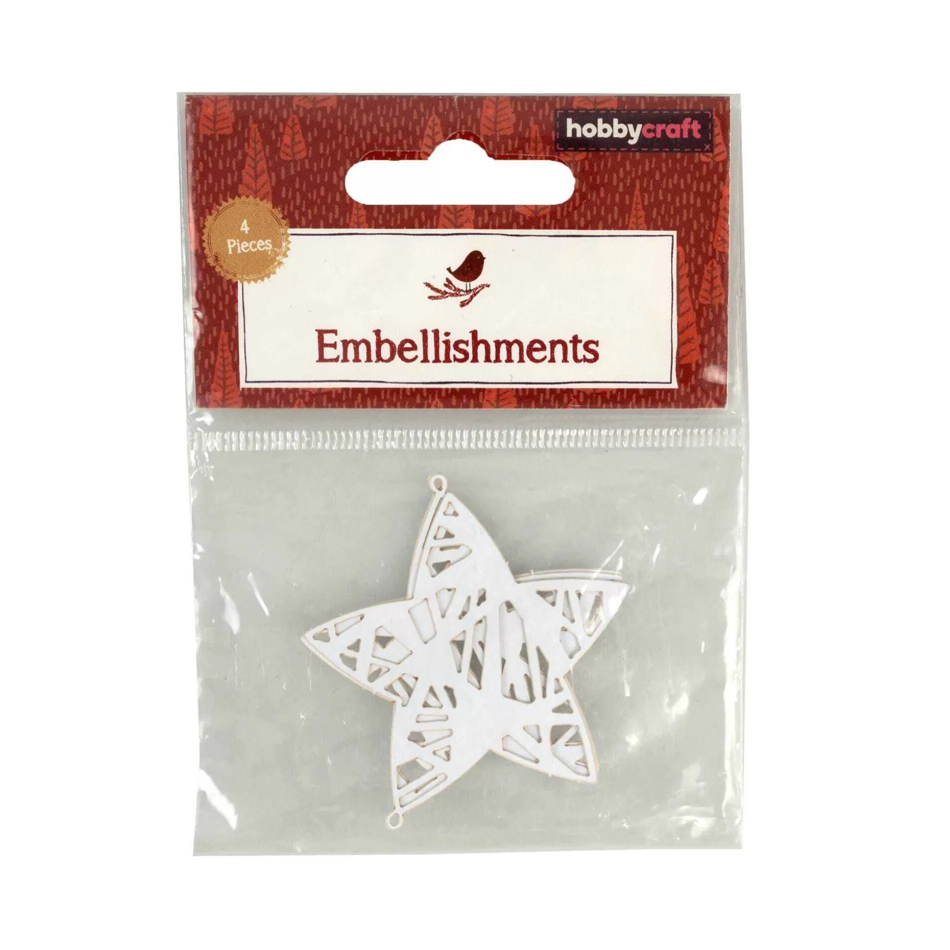 Lace Star Embellishments 5Cm 4 Pack-Hobbycraft Store