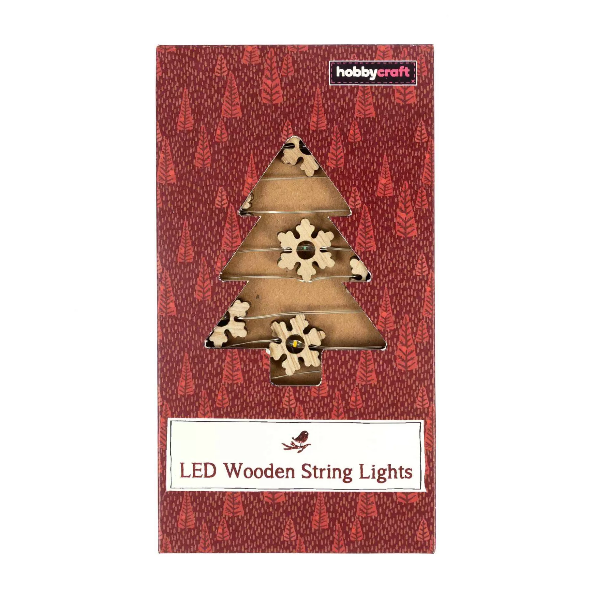 Led Wooden Snowflake String Lights 2M-Hobbycraft Discount