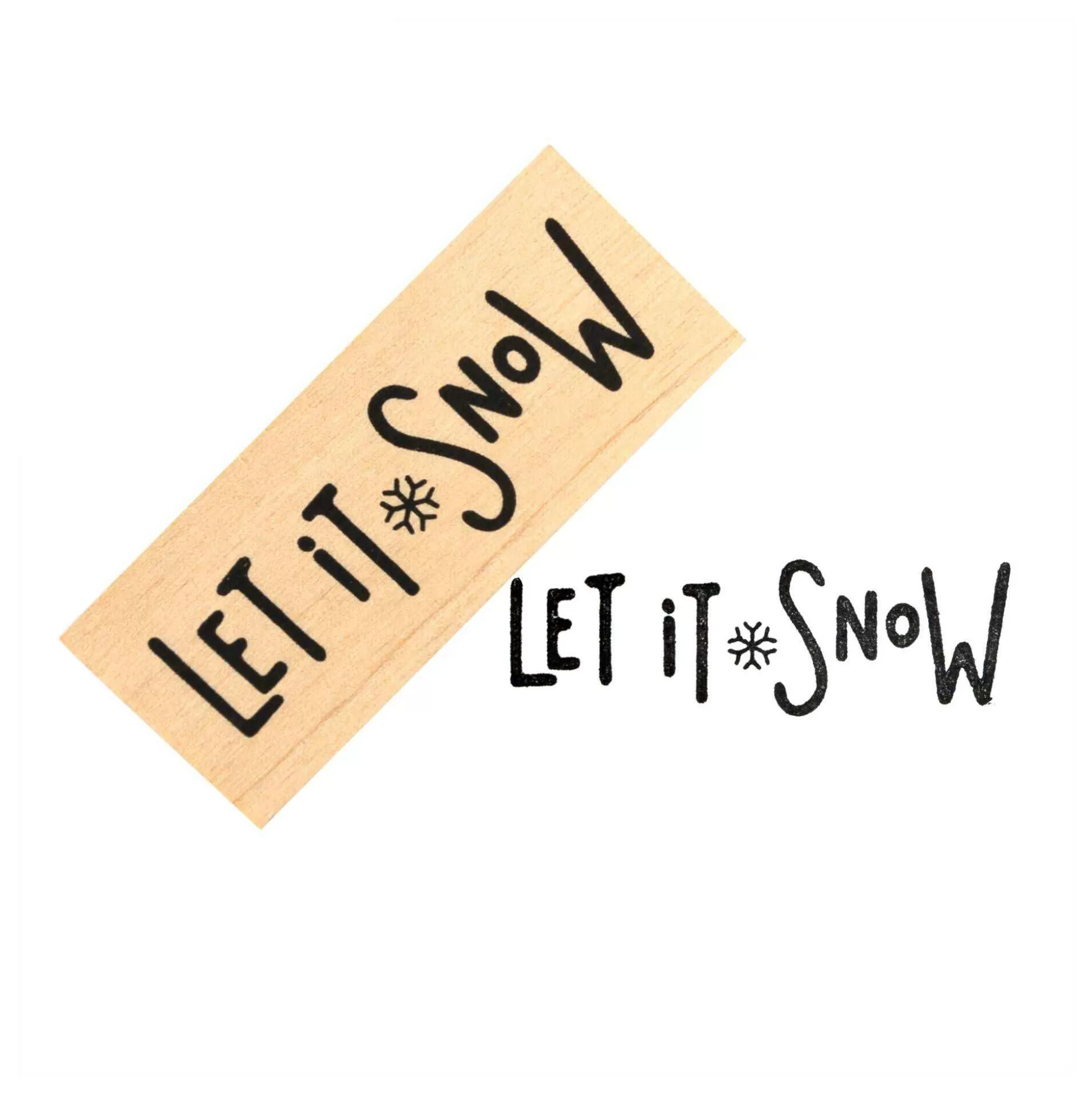 Let It Snow Wooden Stamp 2.5Cm X 6.3Cm-Hobbycraft Best Sale