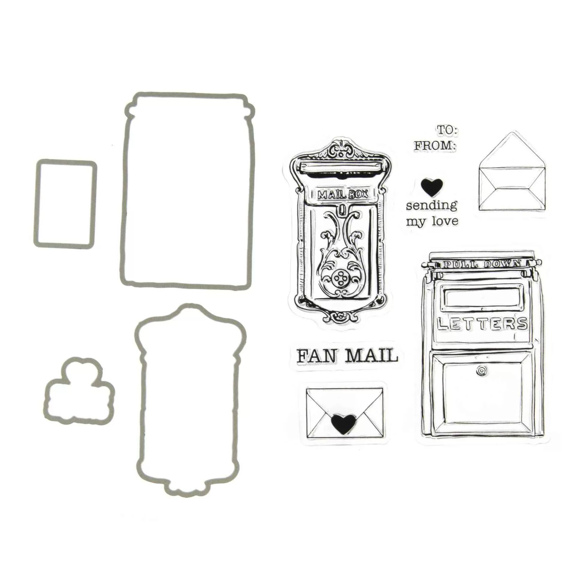 Mailbox Stamp And Die Set 11 Pieces-Hobbycraft Clearance