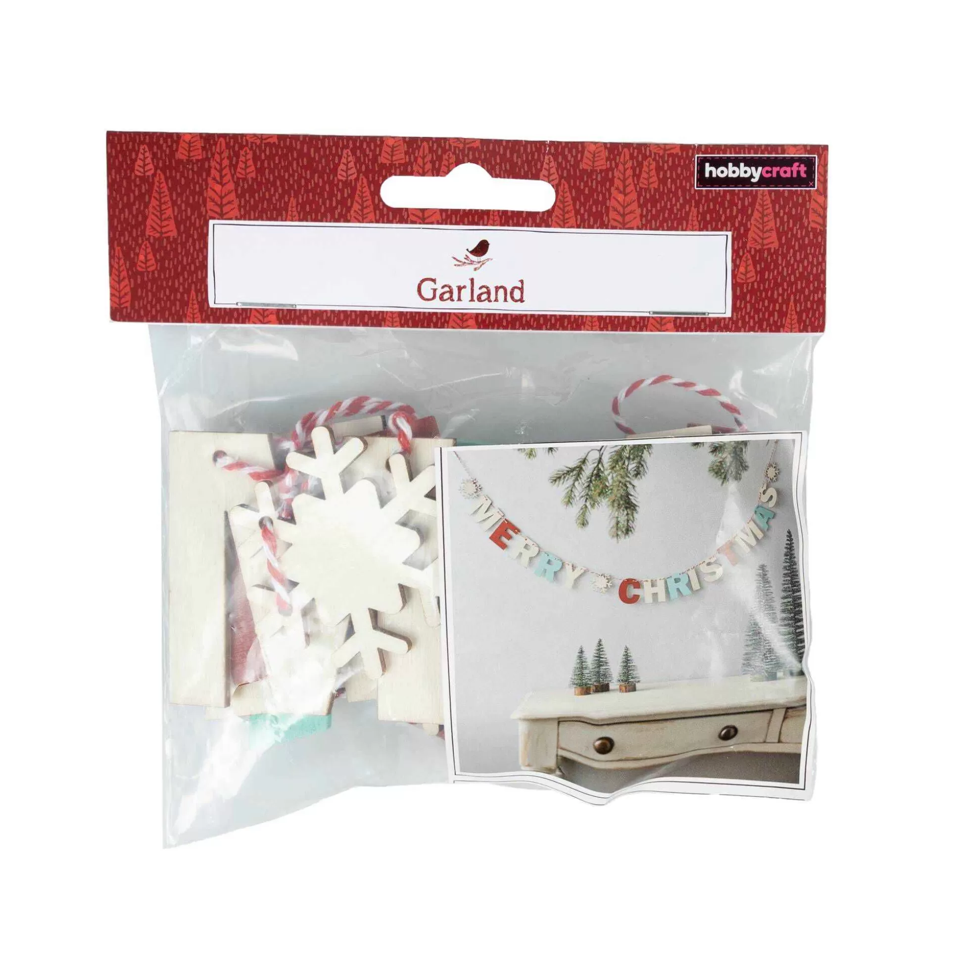 Merry Christmas Wooden Garland 1.2M-Hobbycraft Best