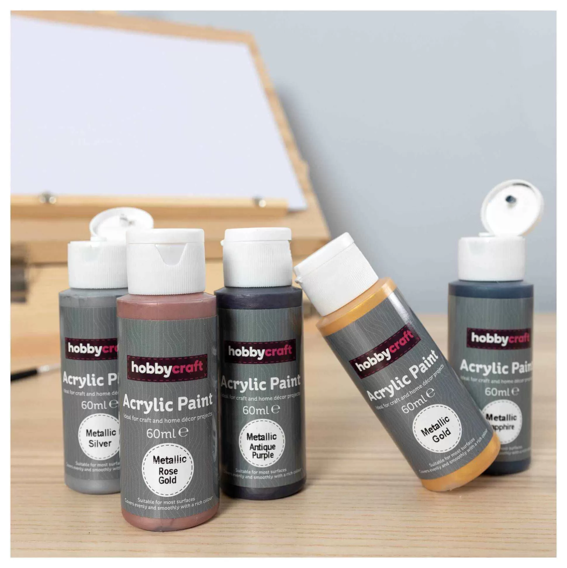 Metallic Sapphire Acrylic Paint 60Ml-Hobbycraft Clearance