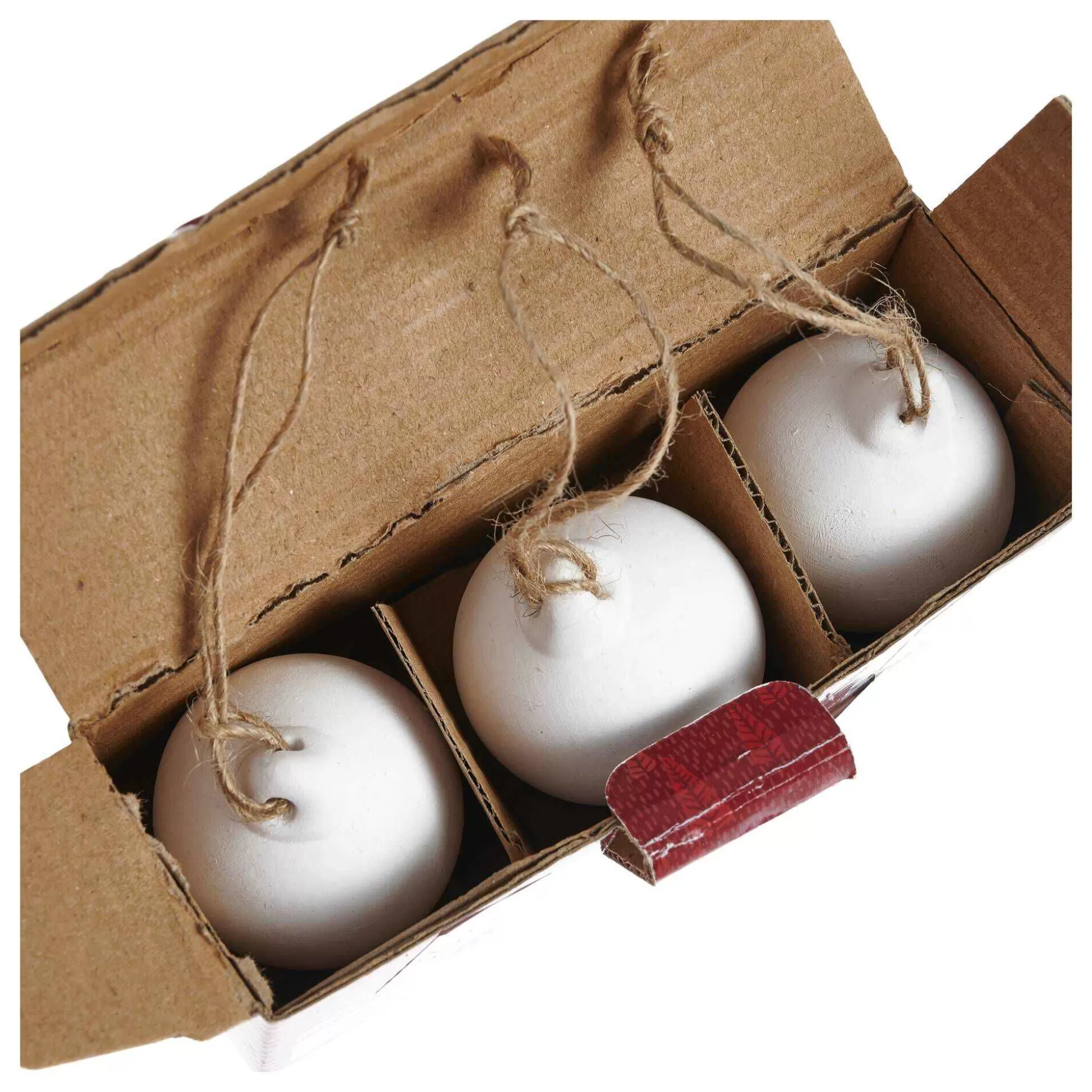 Mini Ceramic Baubles With Jute 3 Pack-Hobbycraft Fashion