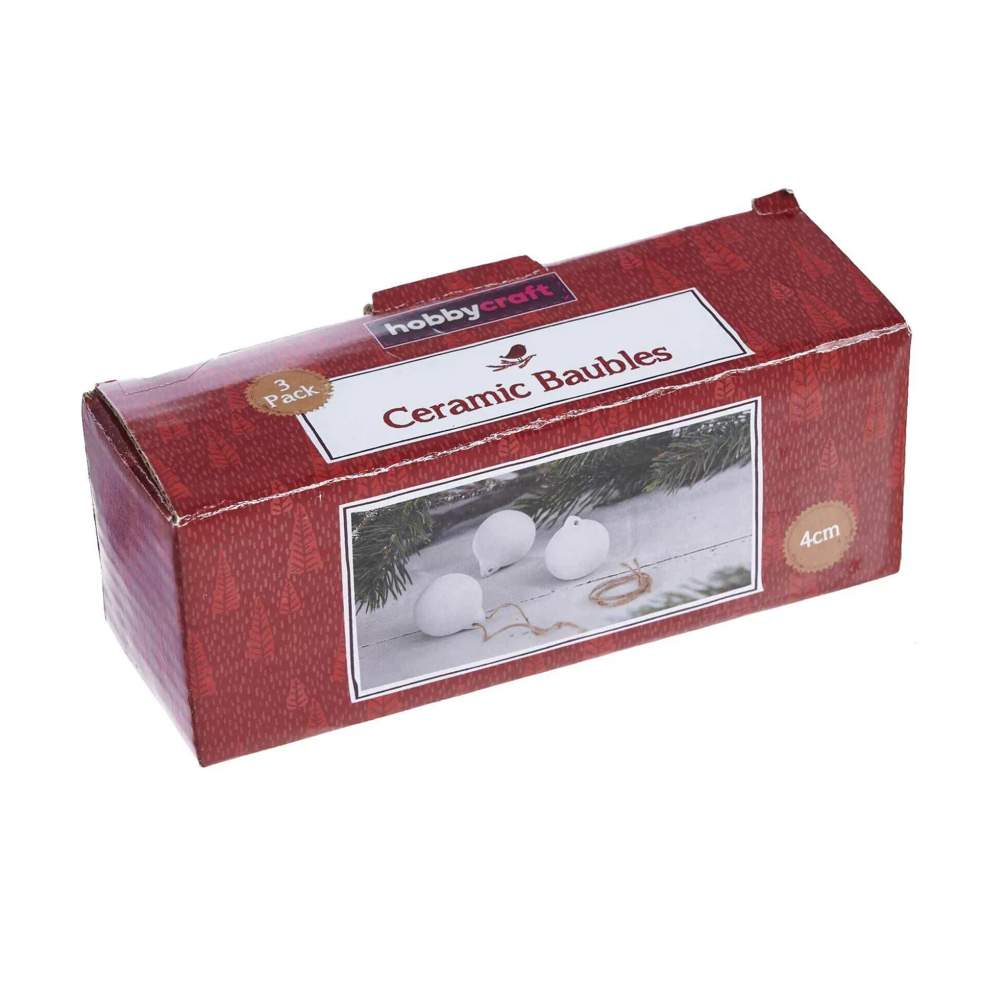 Mini Ceramic Baubles With Jute 3 Pack-Hobbycraft Fashion