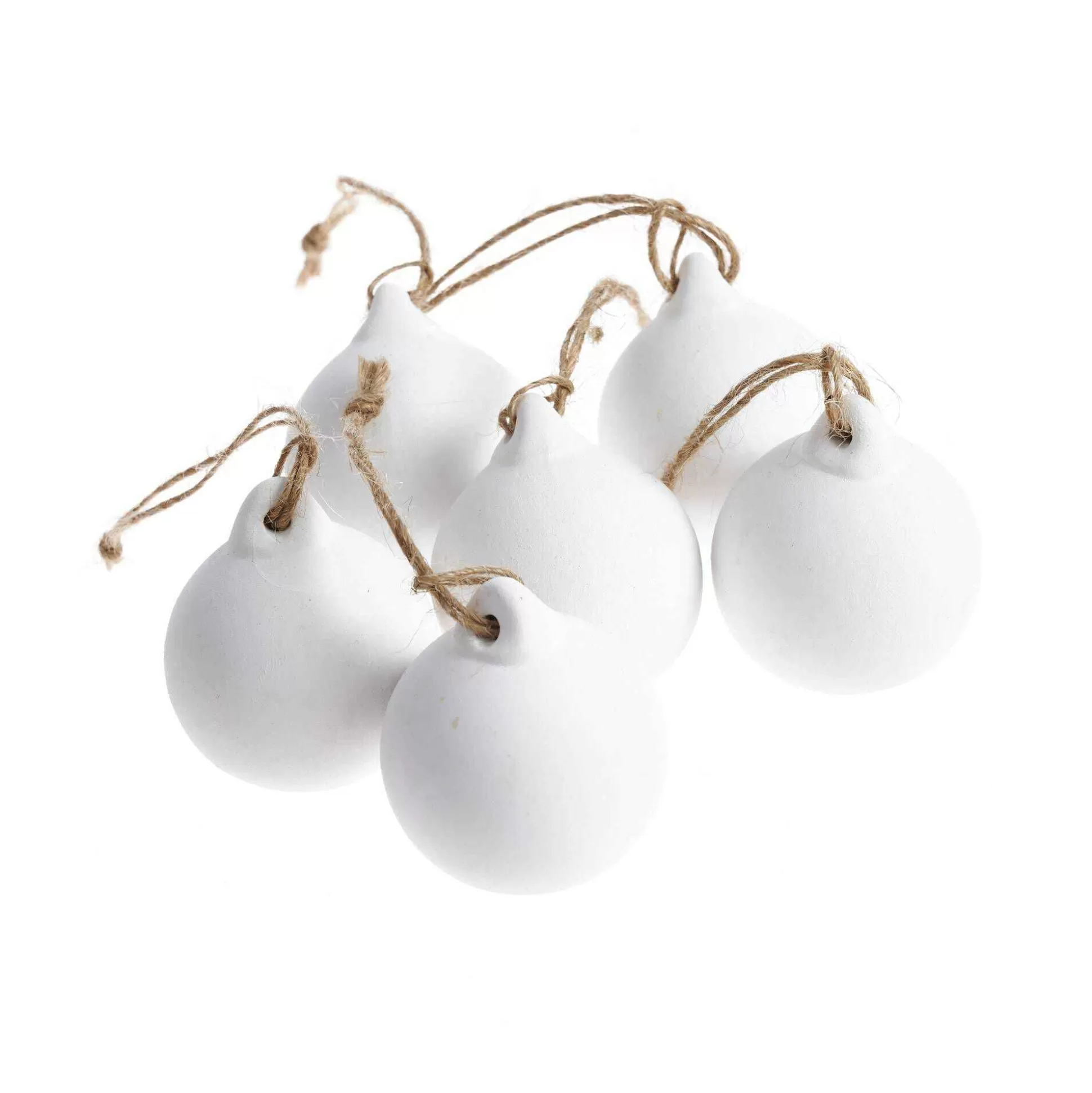 Mini Ceramic Baubles With Jute 6 Pack-Hobbycraft Cheap