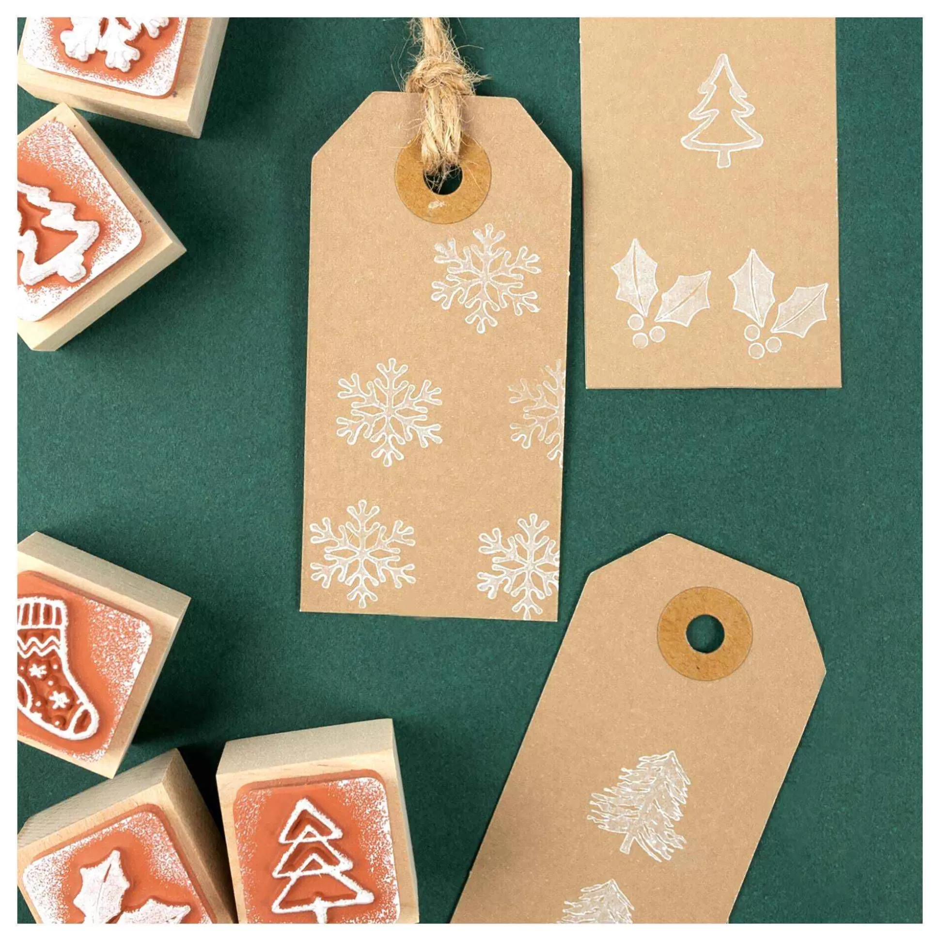 Mini Christmas Wooden Stamp Set 12 Pieces-Hobbycraft Hot