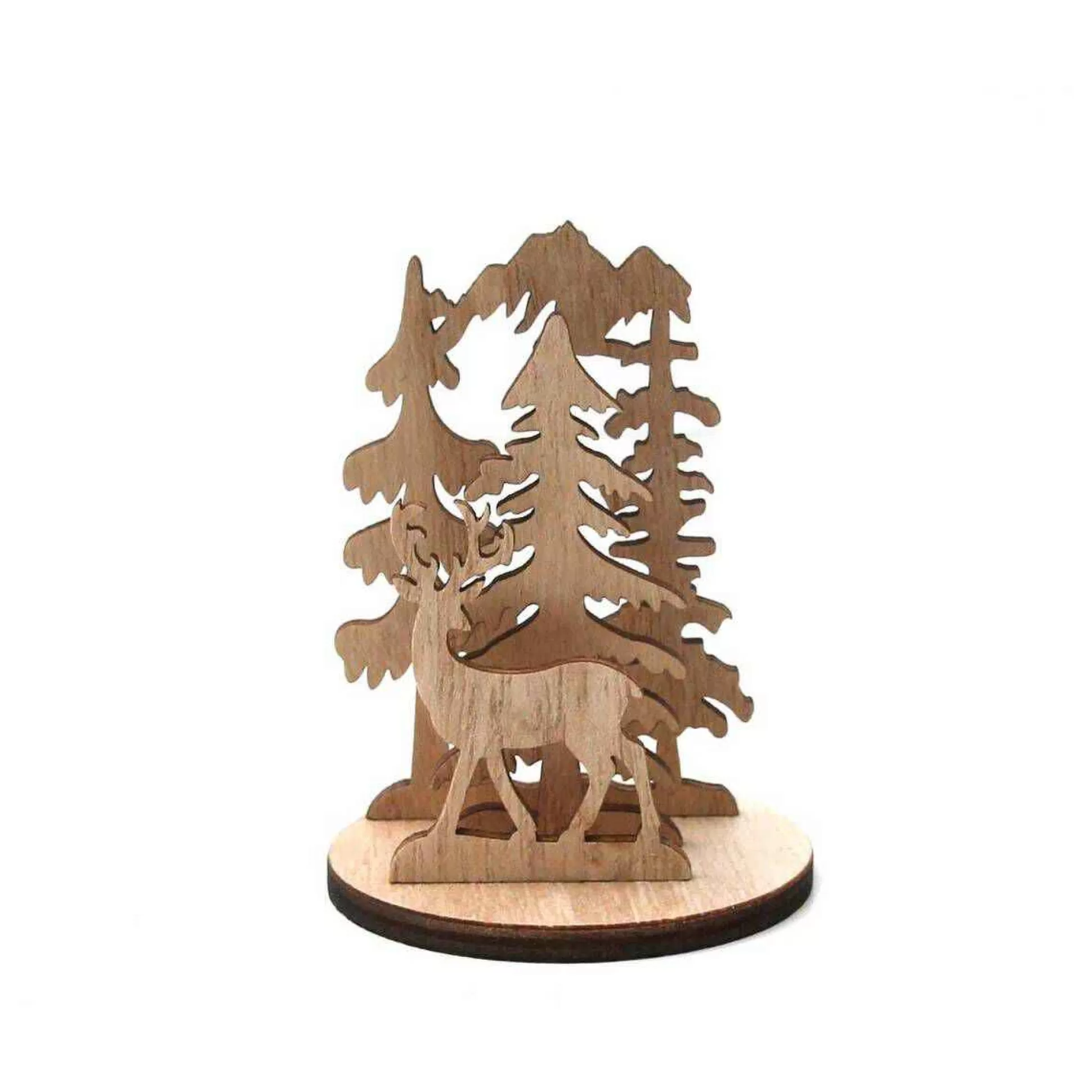 Mini Wooden Reindeer Scene Decoration-Hobbycraft Discount