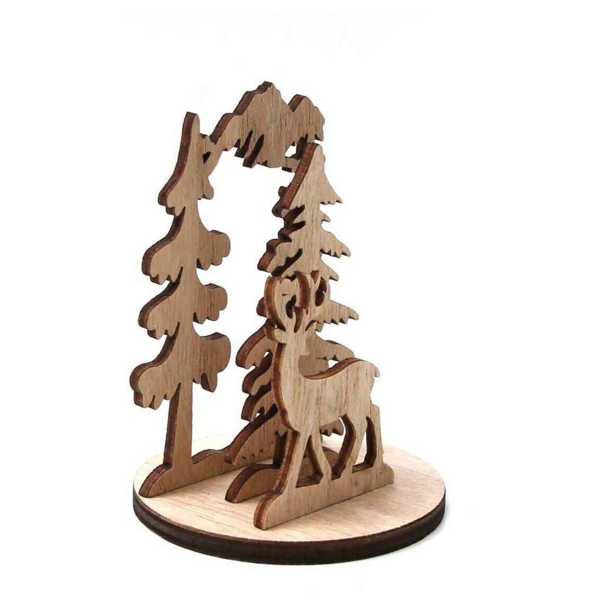 Mini Wooden Reindeer Scene Decoration-Hobbycraft Discount