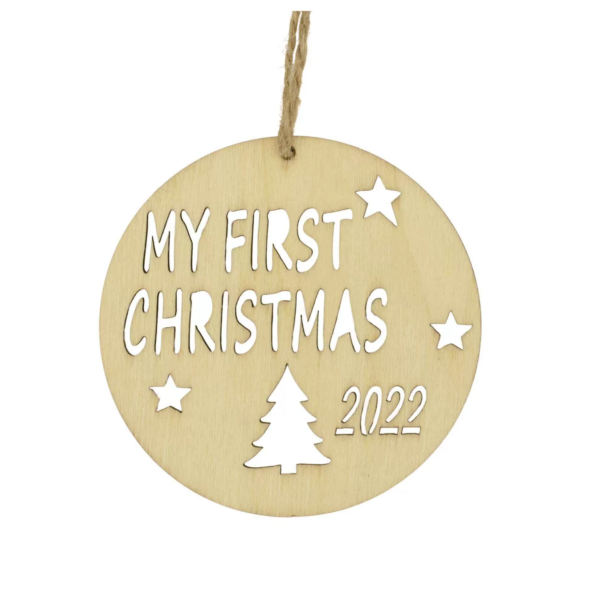 My First Christmas Wooden Decoration 9Cm-Hobbycraft Best Sale