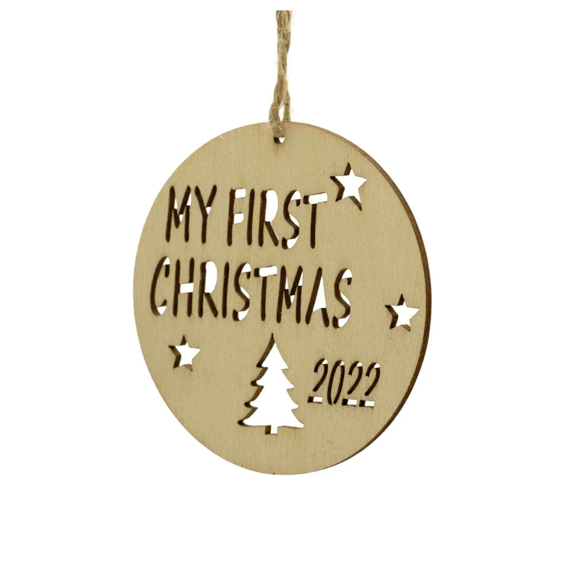 My First Christmas Wooden Decoration 9Cm-Hobbycraft Best Sale