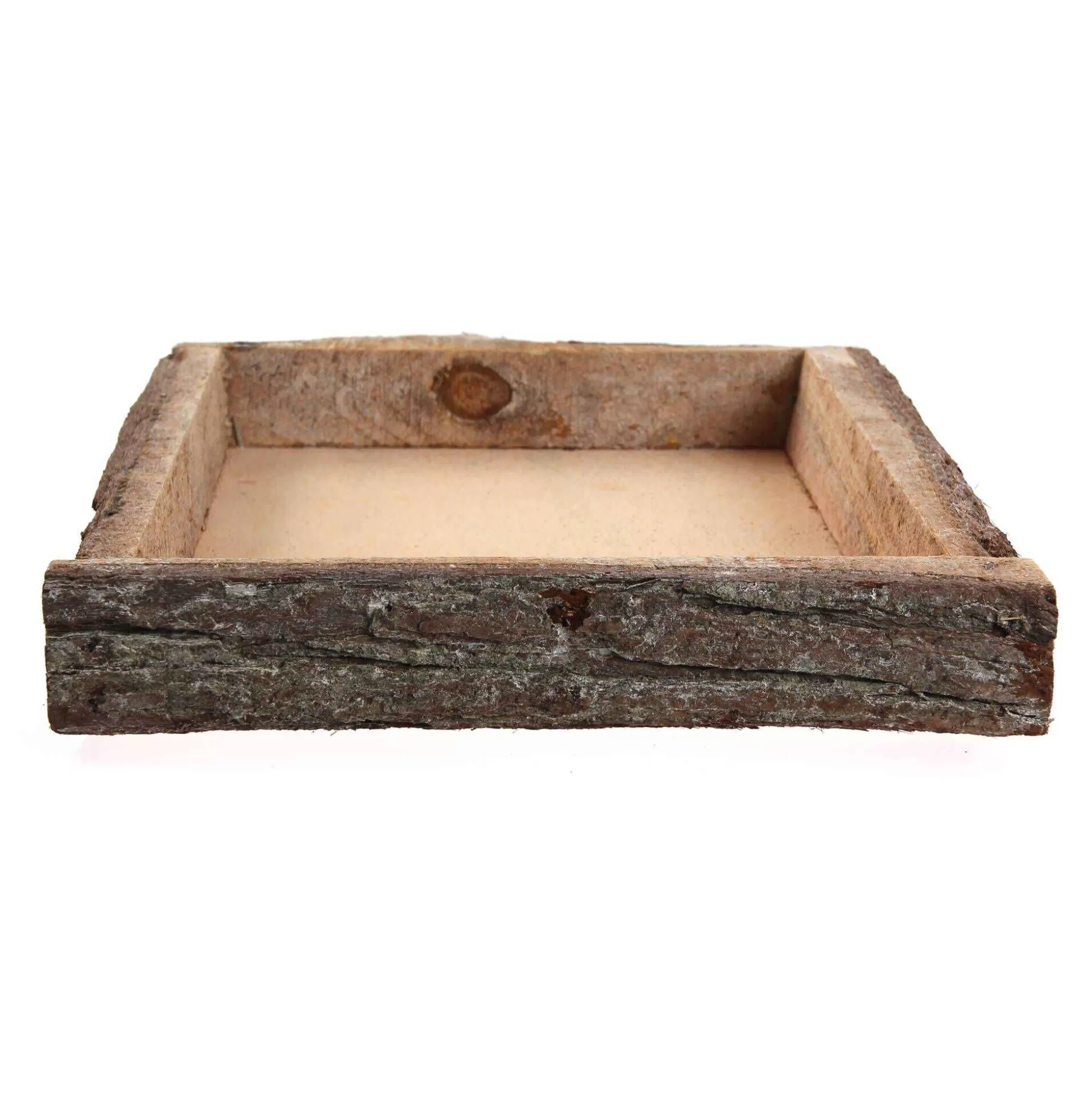 Natural Wash Bark Wooden Tray 25Cm X 25Cm X 4Cm-Hobbycraft Store