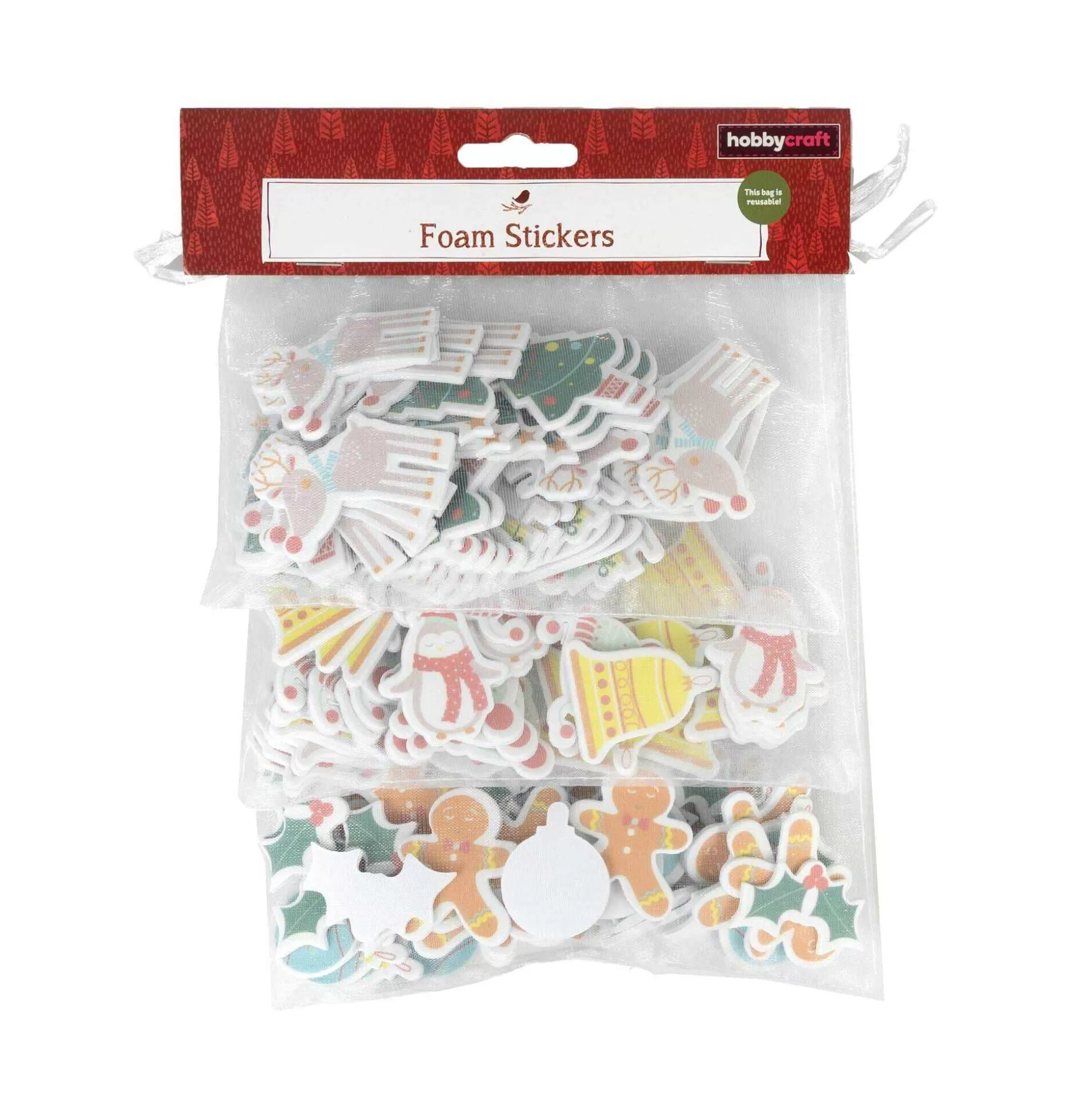 Pastel Christmas Foam Stickers 42 Pack-Hobbycraft Hot