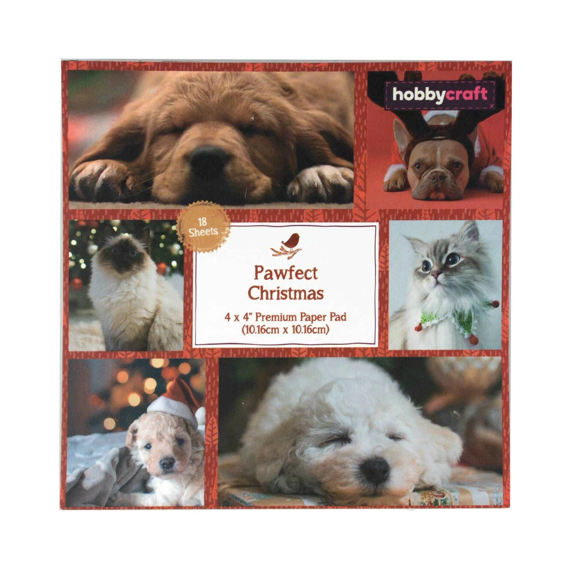 Pawfect Christmas 4 X 4 Inches Paper Pad 18 Sheets-Hobbycraft Best Sale