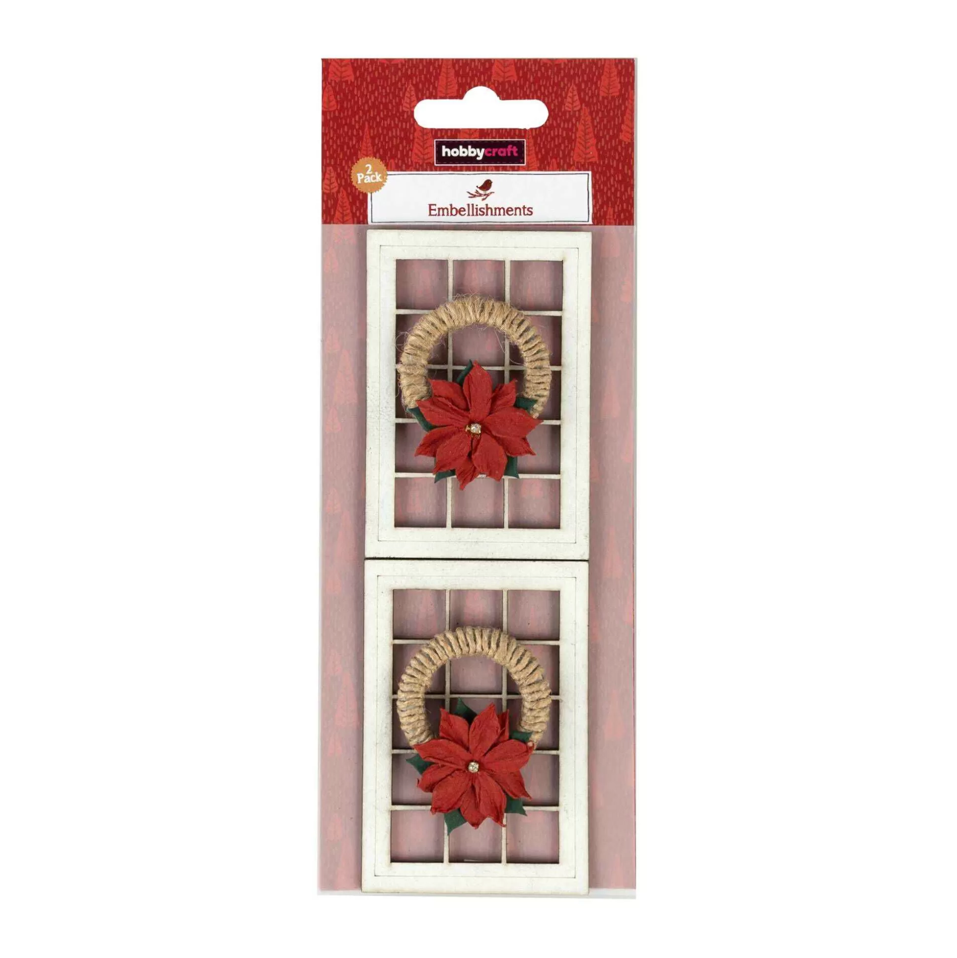 Poinsettia Door Embellishments 2 Pack-Hobbycraft Flash Sale