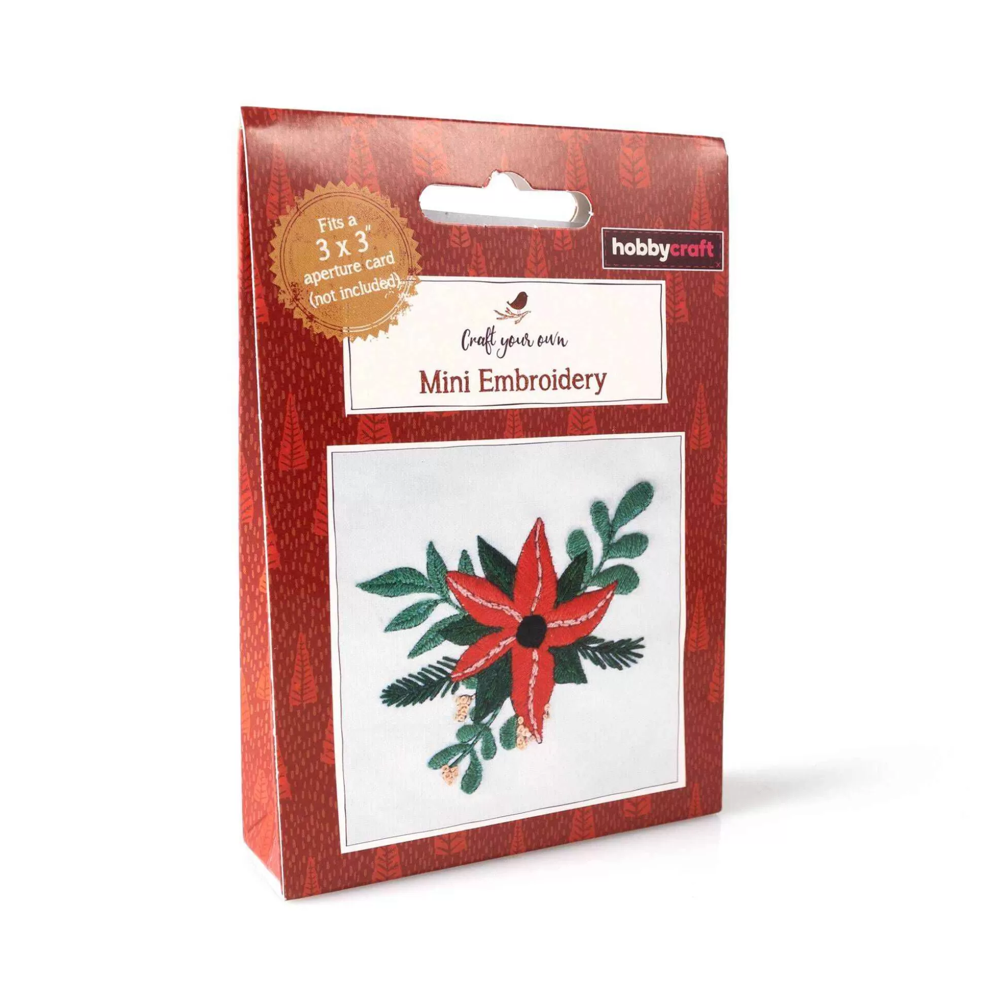 Poinsettia Mini Embroidery Kit-Hobbycraft Best Sale