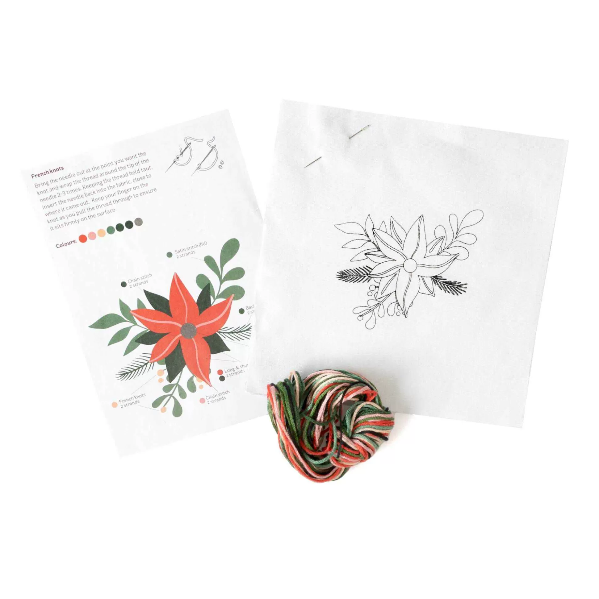 Poinsettia Mini Embroidery Kit-Hobbycraft Best Sale